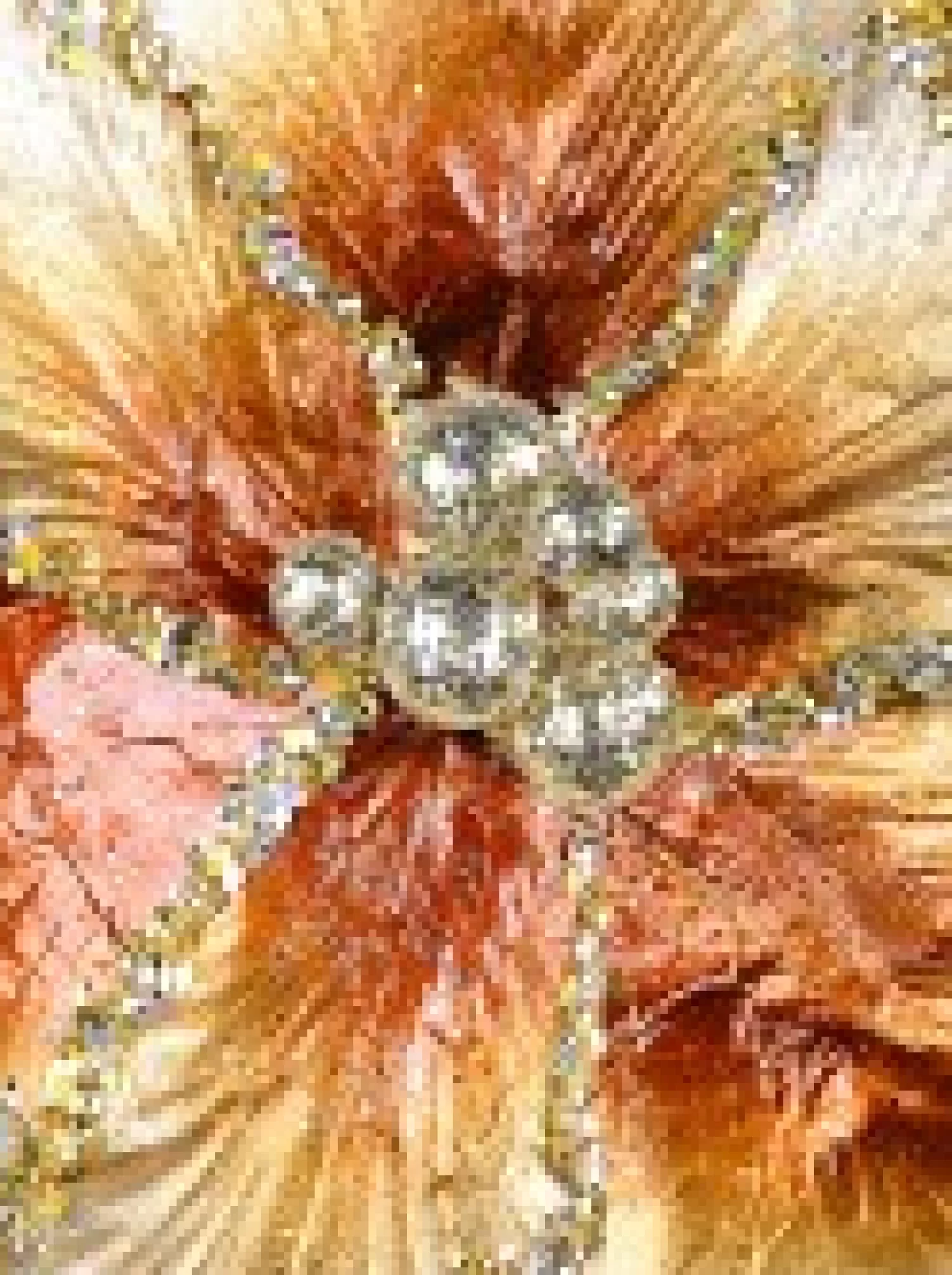 Christmas Warehouse Platinum & Brown With Sequins Tulip Decorative Christmas Flower Pick - 20Cm> Christmas Picks