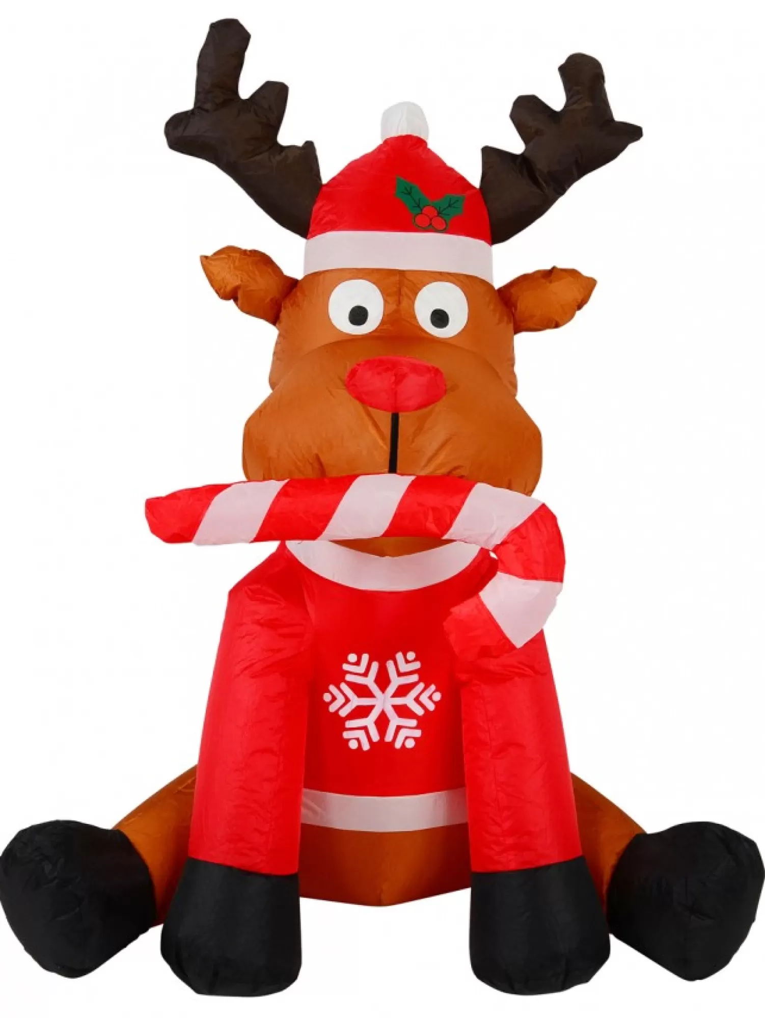 Christmas Warehouse Playful Deer With Candy Cane Illuminated Christmas Inflatable Display - 1.2M> Inflatable Displays