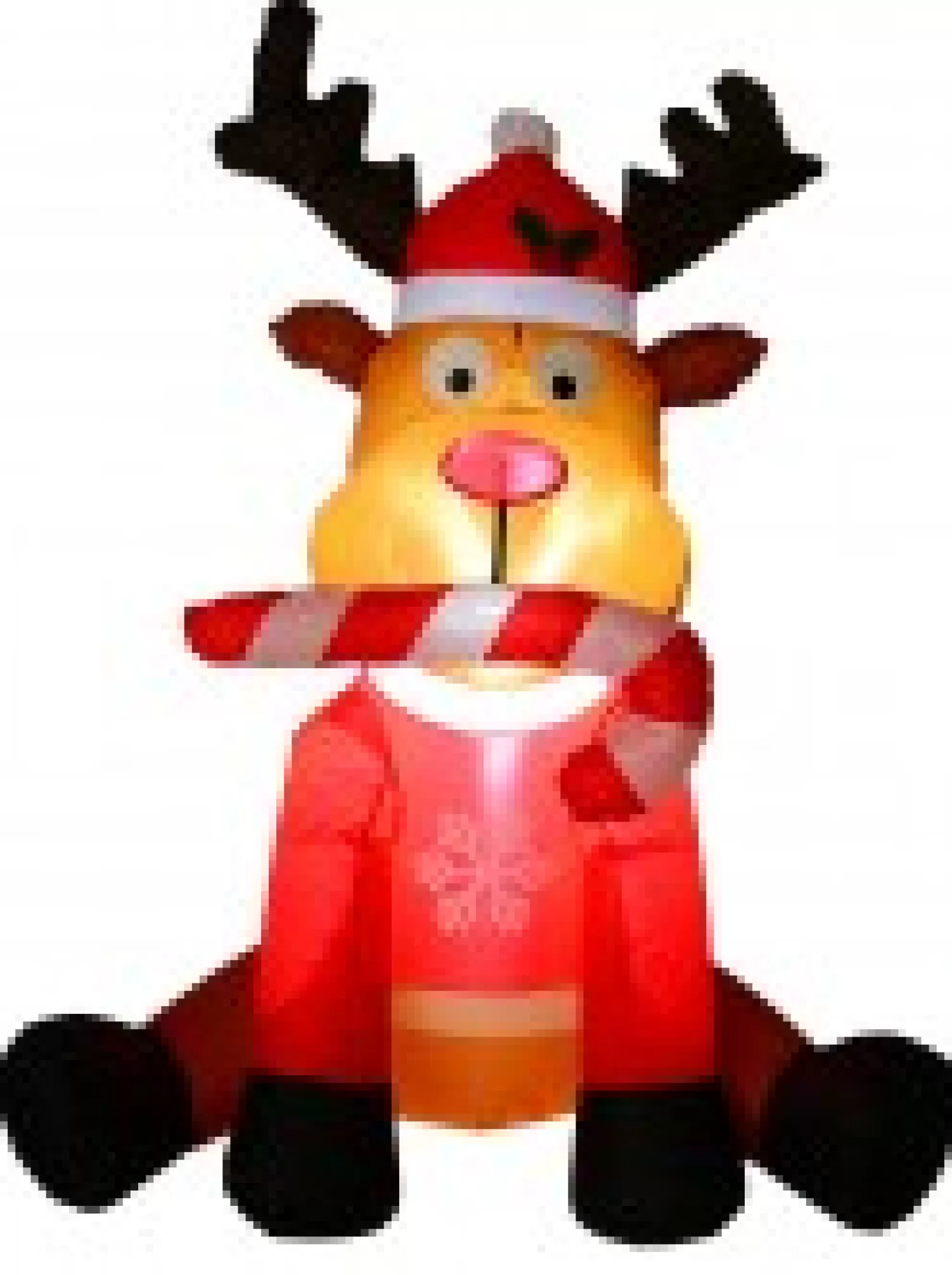Christmas Warehouse Playful Deer With Candy Cane Illuminated Christmas Inflatable Display - 1.2M> Inflatable Displays
