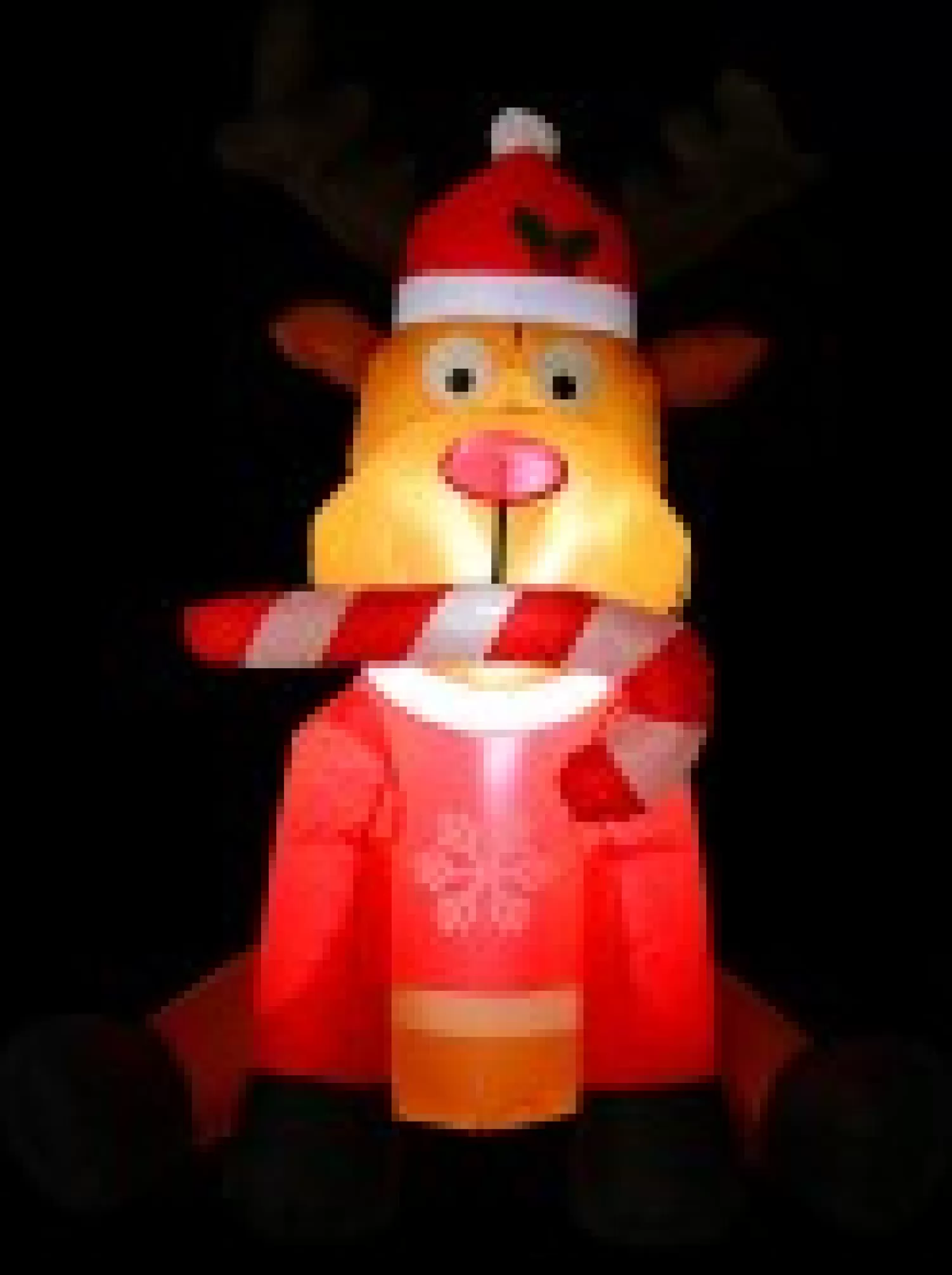 Christmas Warehouse Playful Deer With Candy Cane Illuminated Christmas Inflatable Display - 1.2M> Inflatable Displays