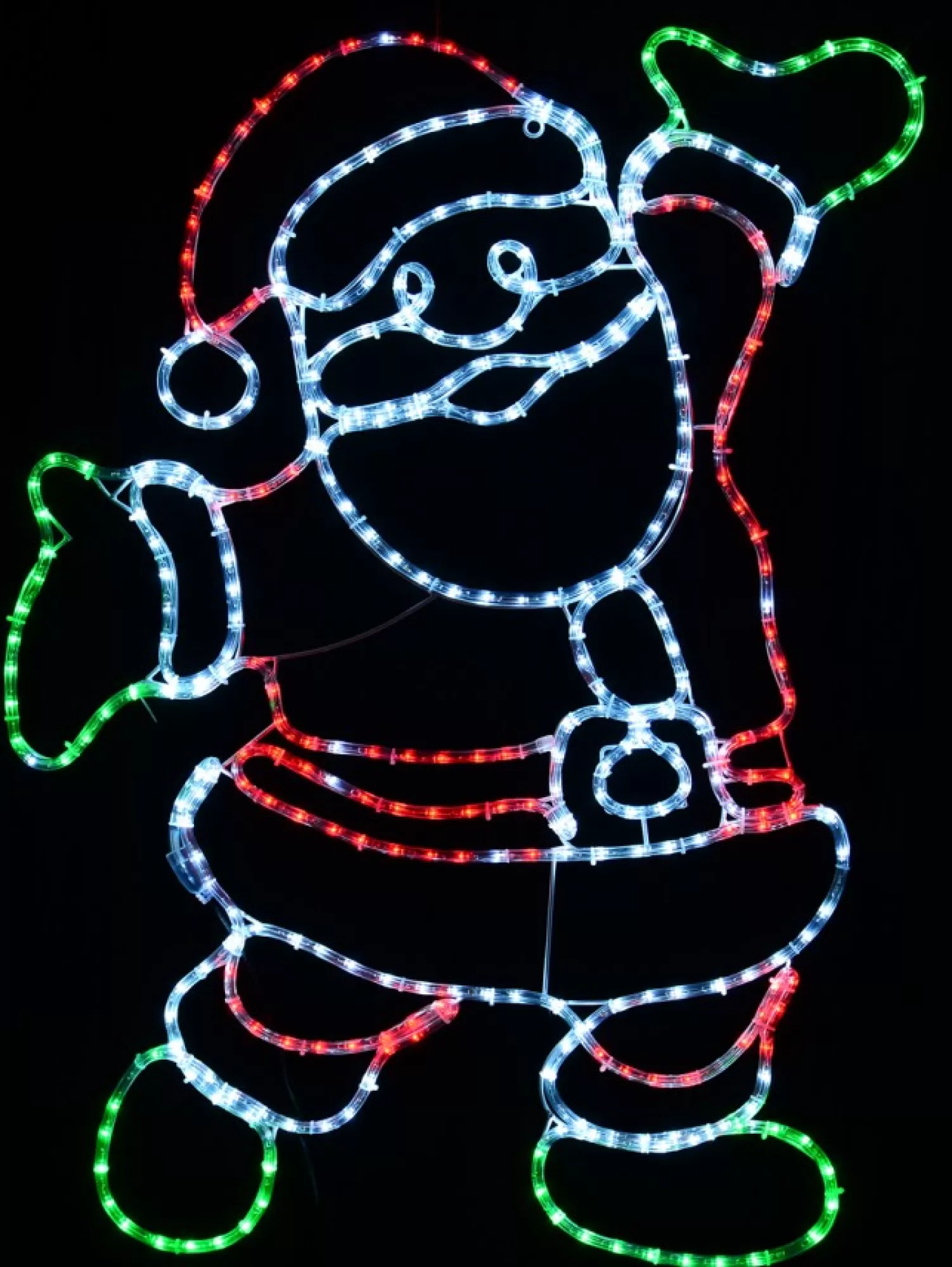 Christmas Warehouse Red & Cool White Led Jolly Posing Santa Twinkle Light Display Silhouette - 1M> Christmas Light Displays