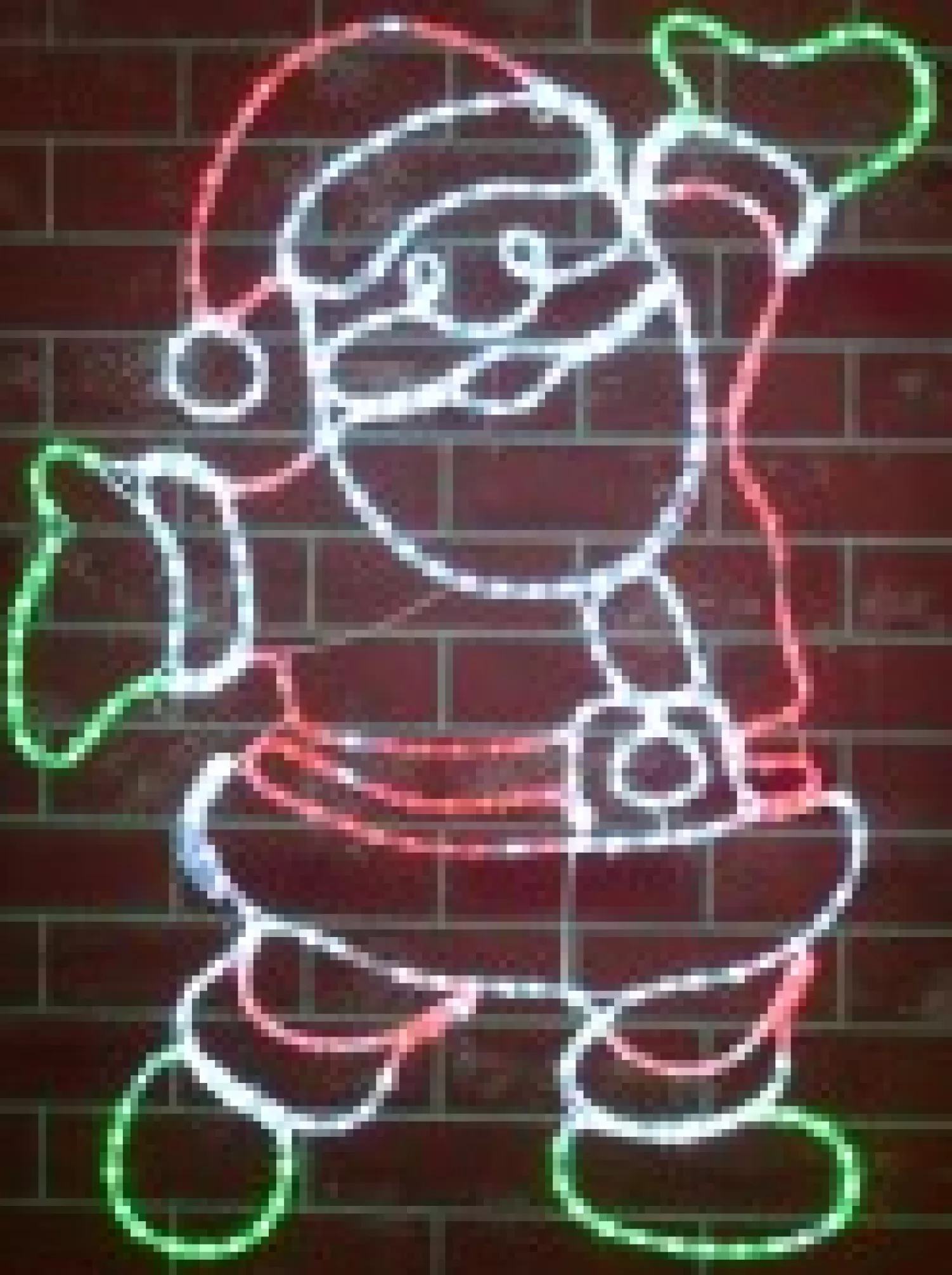 Christmas Warehouse Red & Cool White Led Jolly Posing Santa Twinkle Light Display Silhouette - 1M> Christmas Light Displays