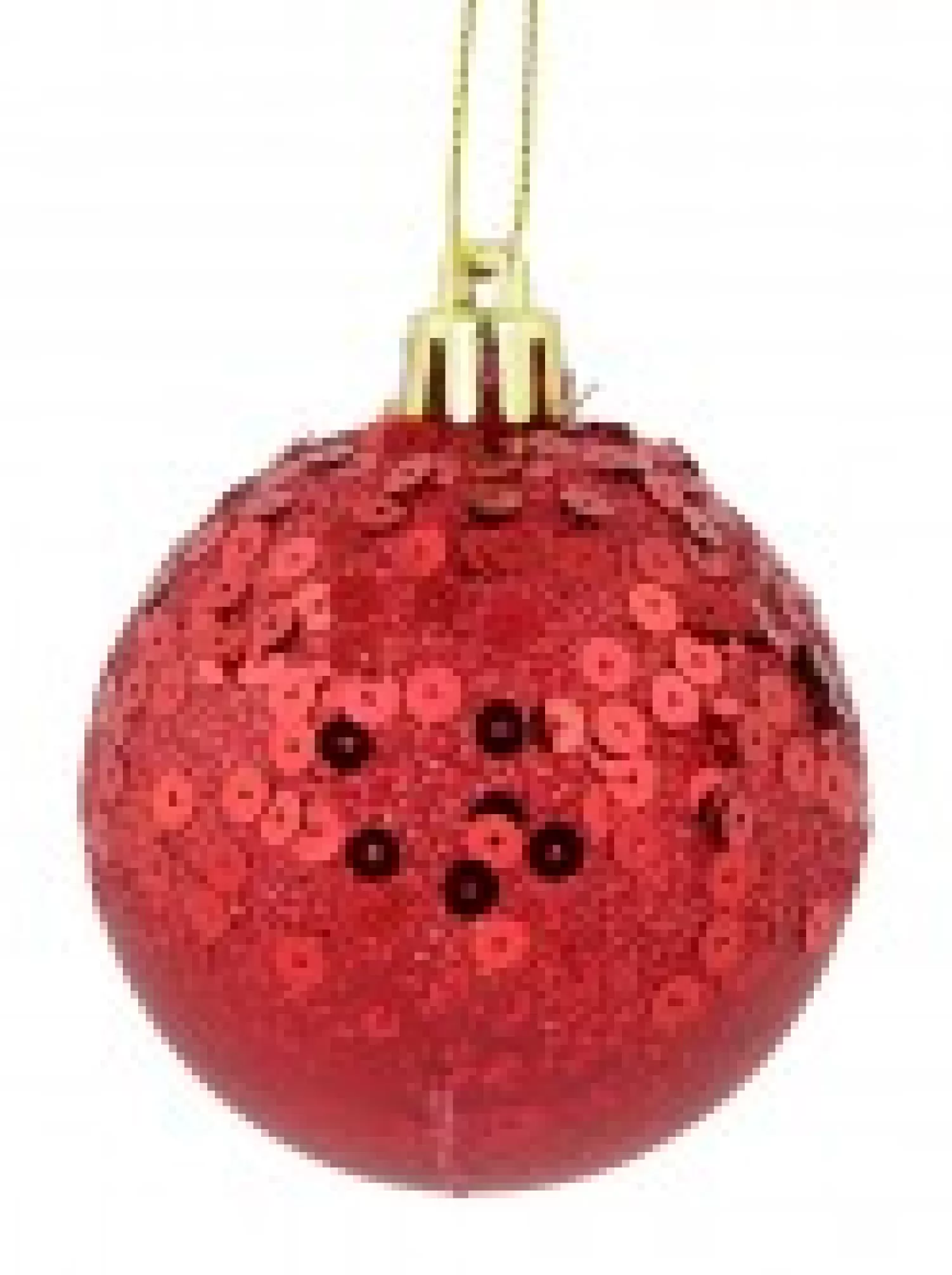 Christmas Warehouse Red & Gold Crackle Effect Christmas Baubles With Sequins Design - 6 X 60Mm> Bauble Packs