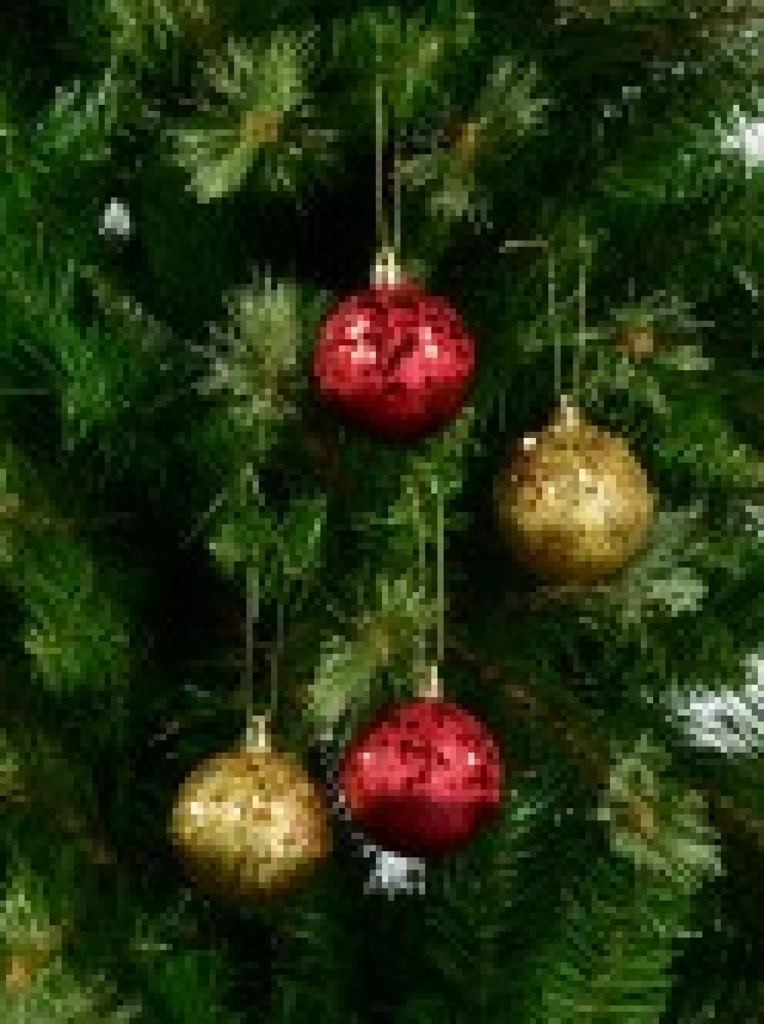 Christmas Warehouse Red & Gold Crackle Effect Christmas Baubles With Sequins Design - 6 X 60Mm> Bauble Packs