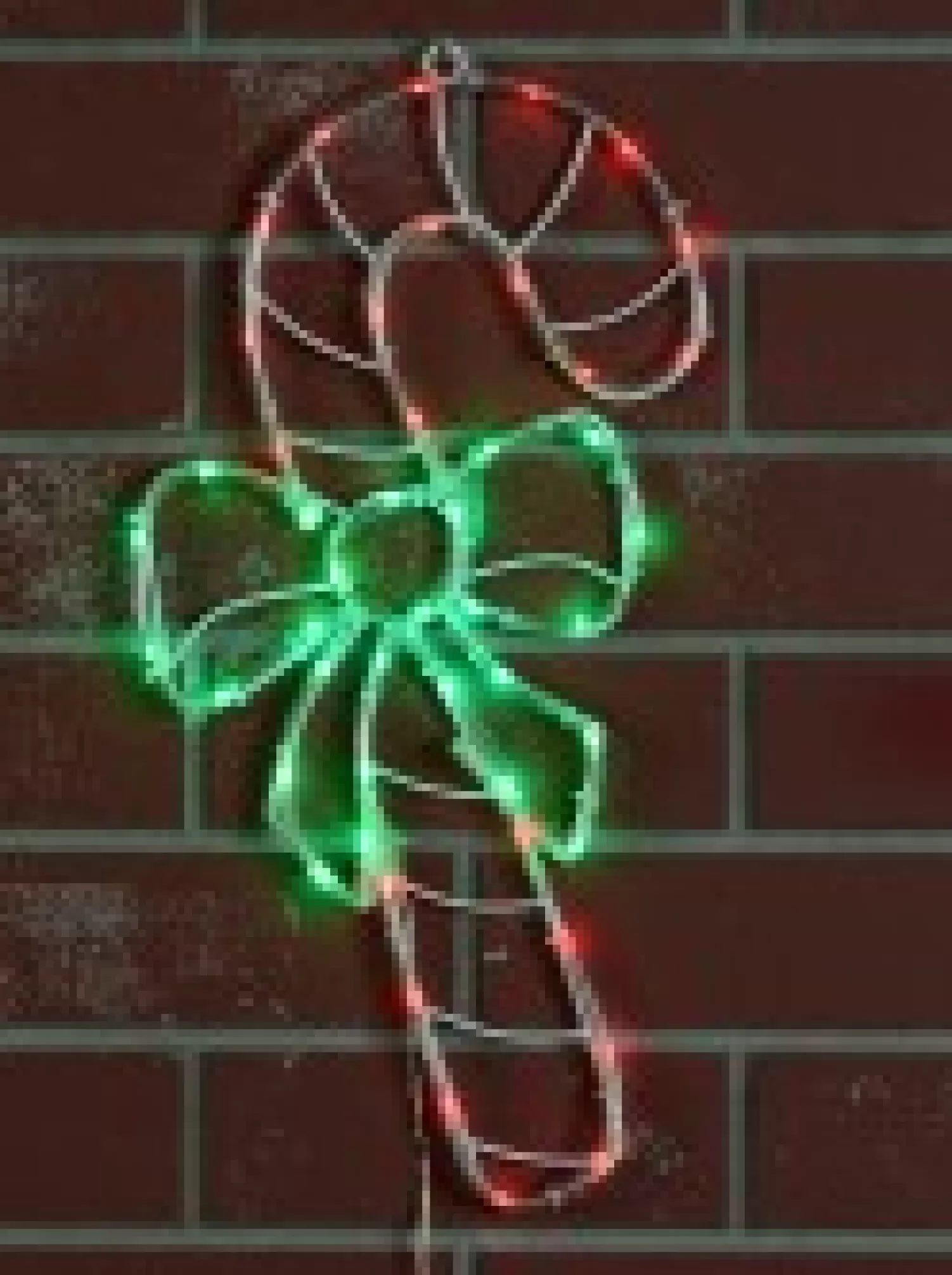 Christmas Warehouse Red & Green Led Candy Cane With Bow Noodle Rope Light Silhouette - 52Cm> Christmas Light Displays