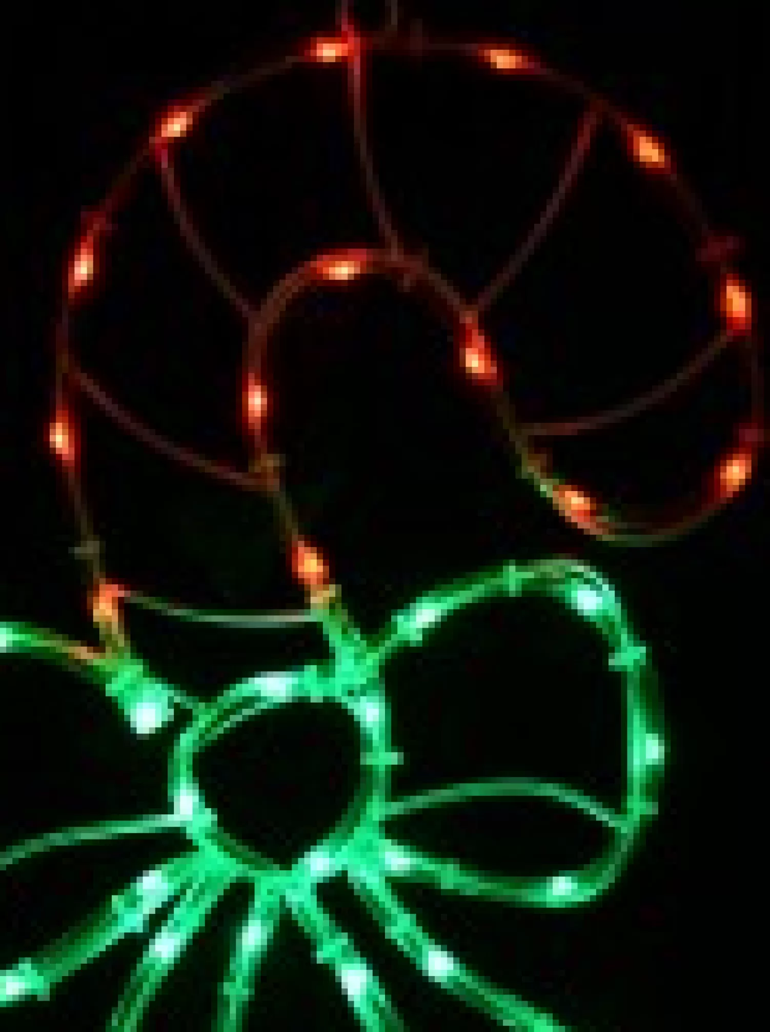 Christmas Warehouse Red & Green Led Candy Cane With Bow Noodle Rope Light Silhouette - 52Cm> Christmas Light Displays