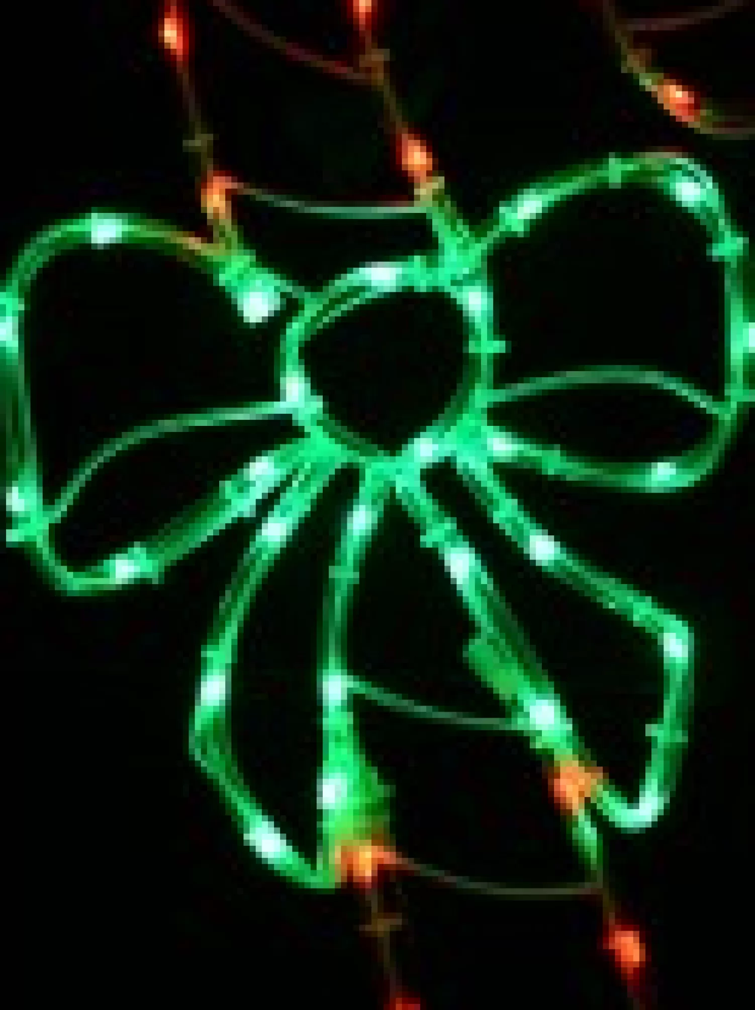 Christmas Warehouse Red & Green Led Candy Cane With Bow Noodle Rope Light Silhouette - 52Cm> Christmas Light Displays