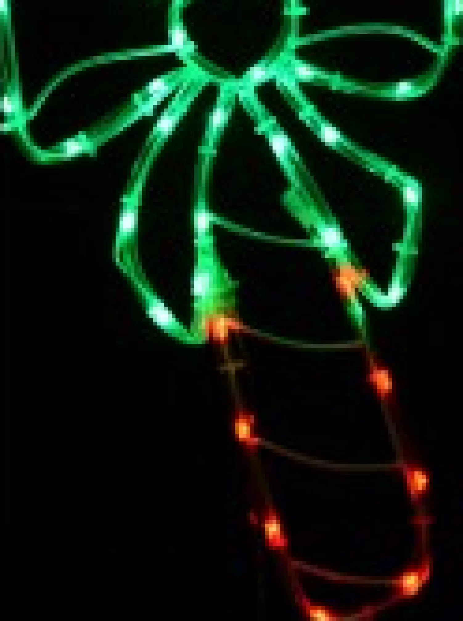 Christmas Warehouse Red & Green Led Candy Cane With Bow Noodle Rope Light Silhouette - 52Cm> Christmas Light Displays