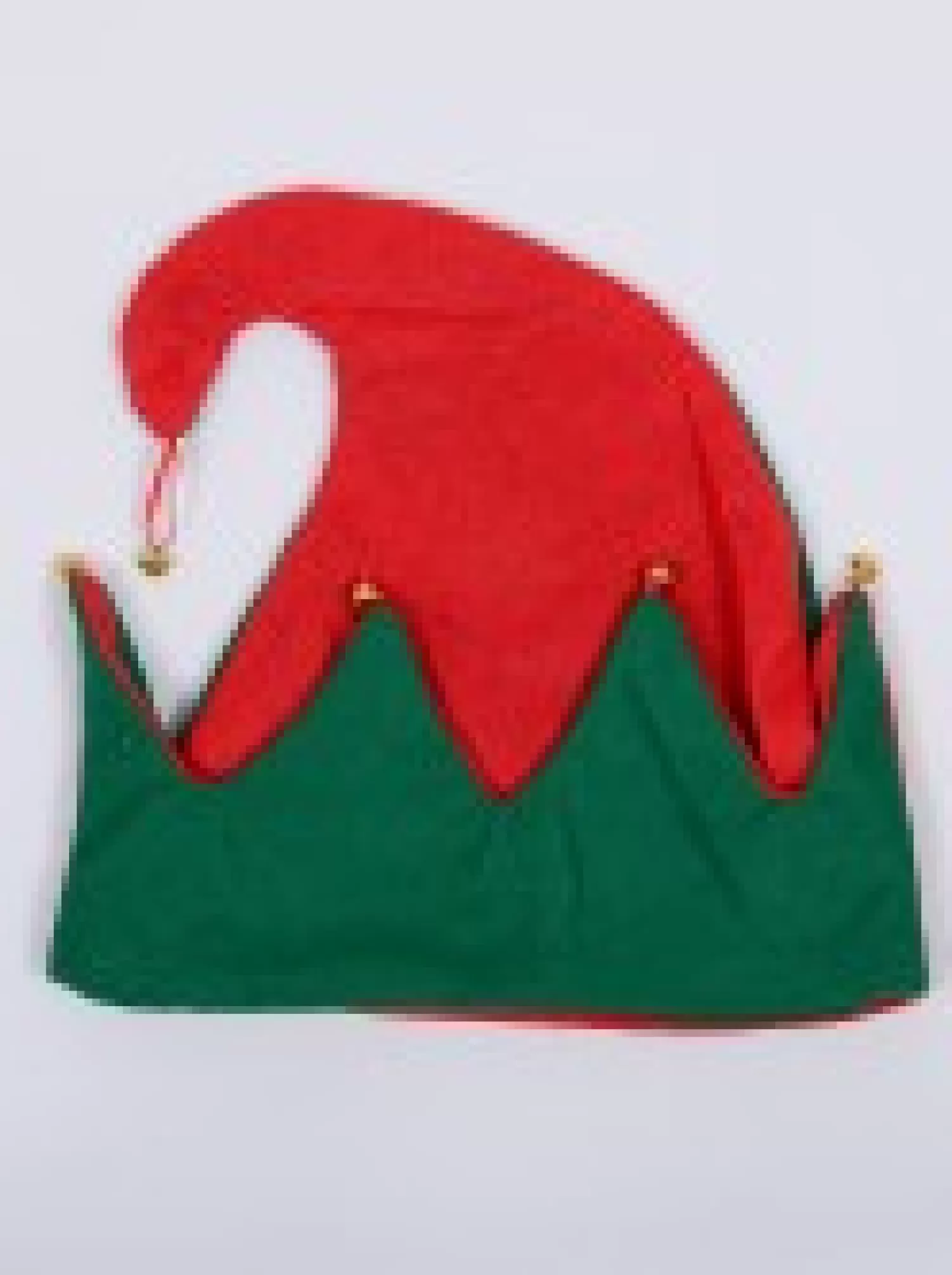 Christmas Warehouse Red & Green Traditional Christmas Elf Hat With Jingle Bells - One Size Fits Most> General Headwear