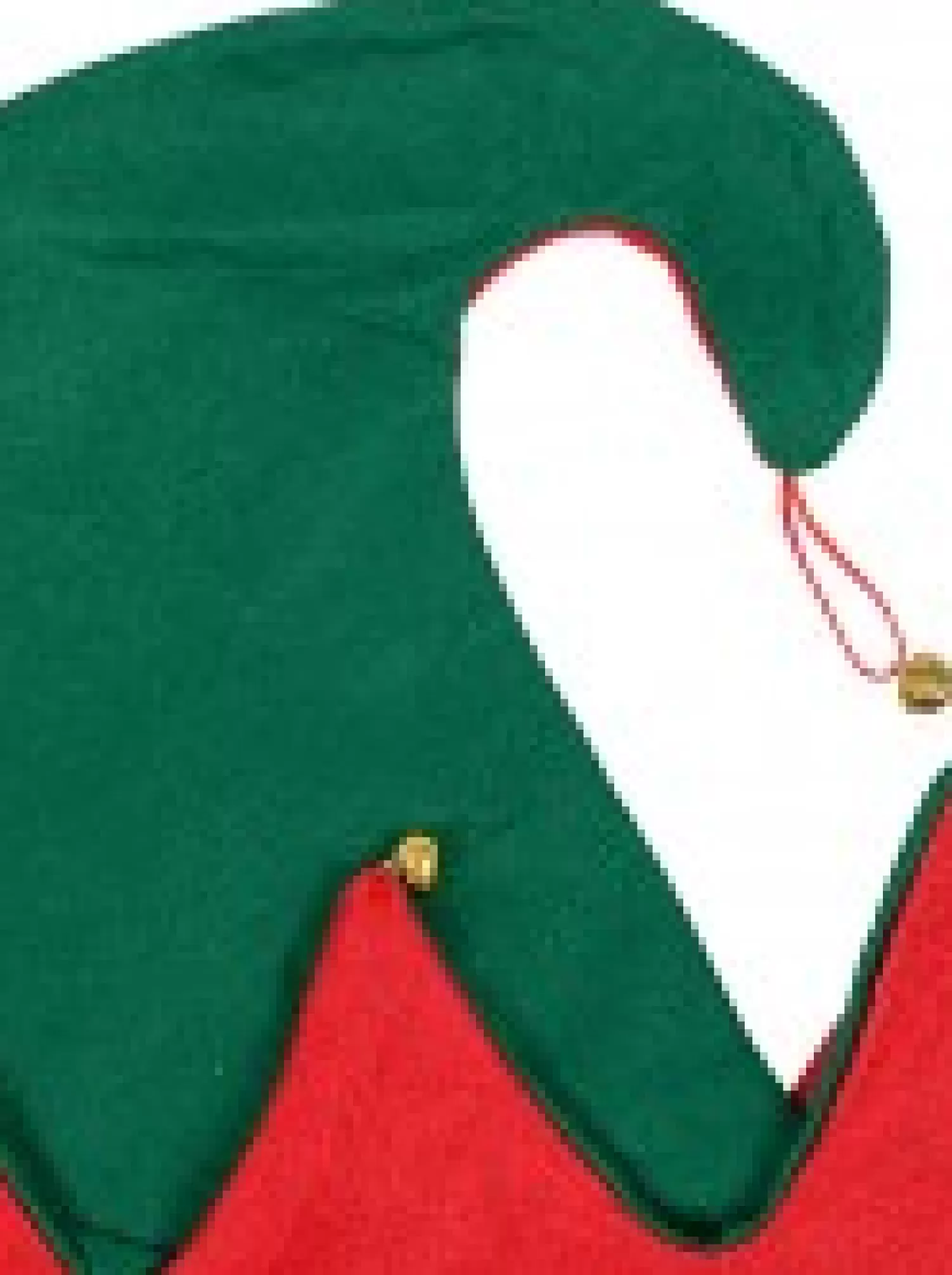 Christmas Warehouse Red & Green Traditional Christmas Elf Hat With Jingle Bells - One Size Fits Most> General Headwear