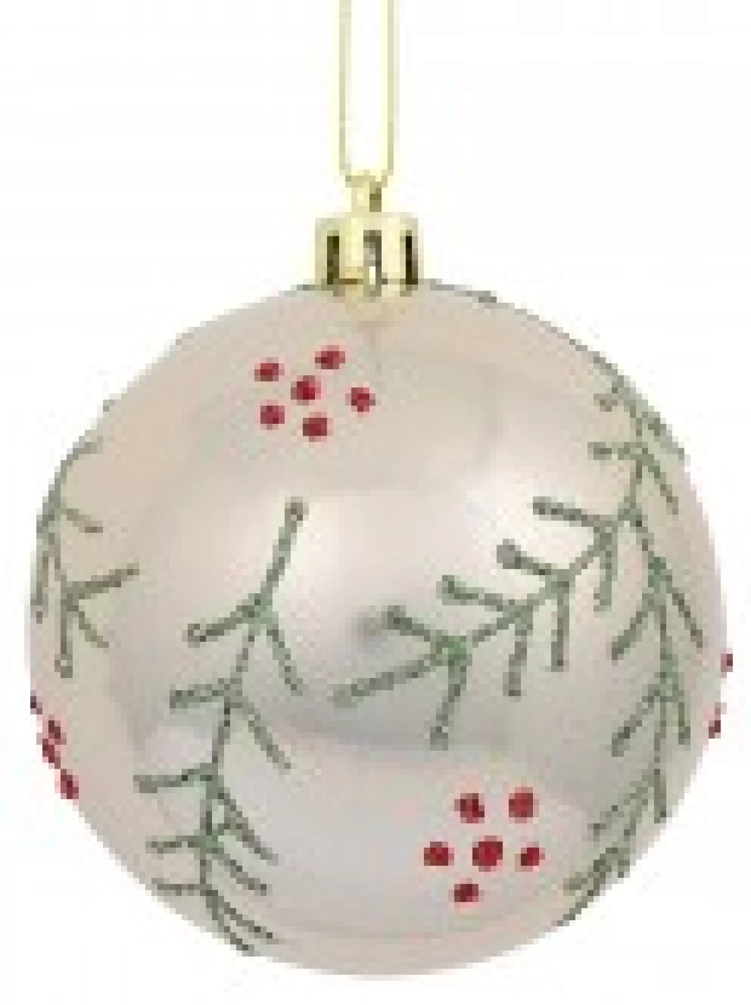 Christmas Warehouse Red & Pearl Christmas Baubles With Glitter Leaves & Dots Pattern - 4 X 80Mm> Bauble Packs