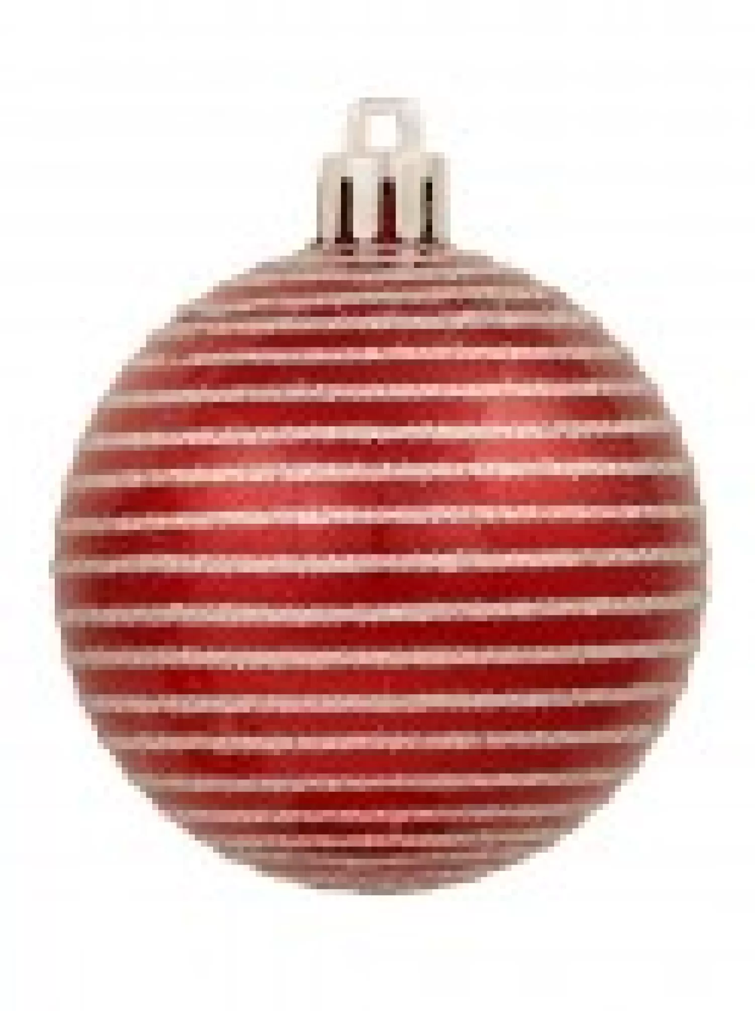 Christmas Warehouse Red & Silver Christmas Baubles With 4 Glitter Designs & Shiny - 9 X 60Mm> Bauble Packs