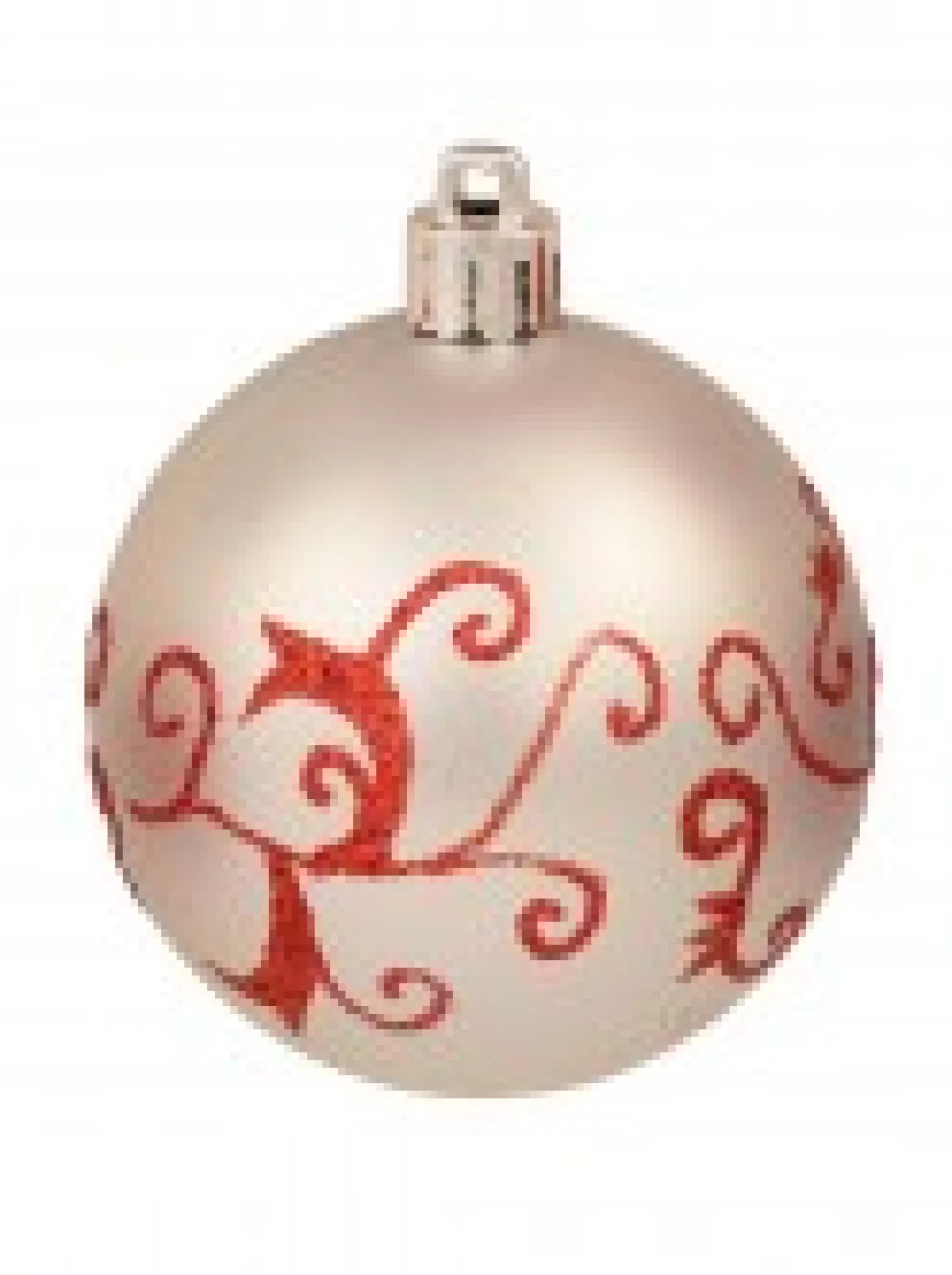 Christmas Warehouse Red & Silver Christmas Baubles With 4 Glitter Designs & Shiny - 9 X 60Mm> Bauble Packs