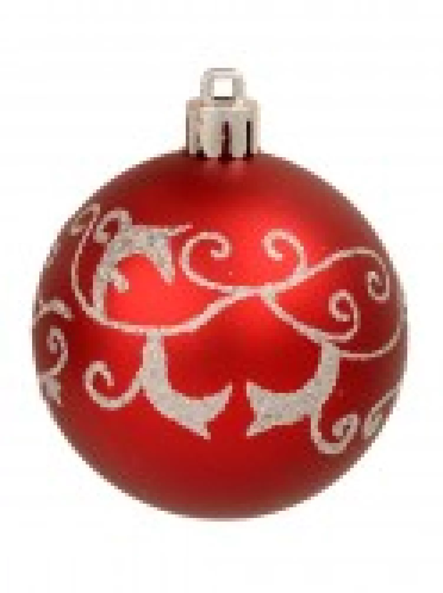 Christmas Warehouse Red & Silver Christmas Baubles With 4 Glitter Designs & Shiny - 9 X 60Mm> Bauble Packs