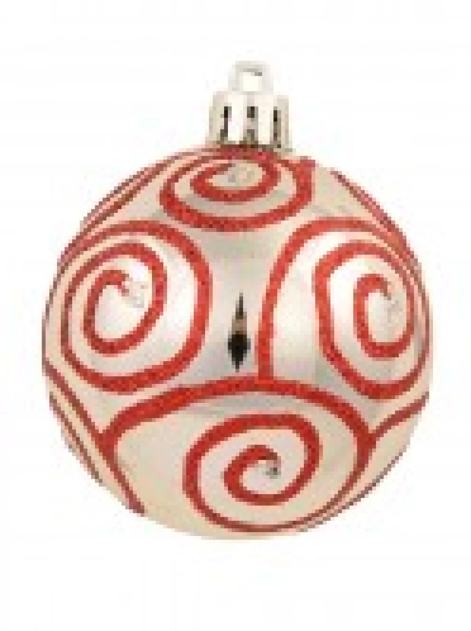 Christmas Warehouse Red & Silver Christmas Baubles With 4 Glitter Designs & Shiny - 9 X 60Mm> Bauble Packs