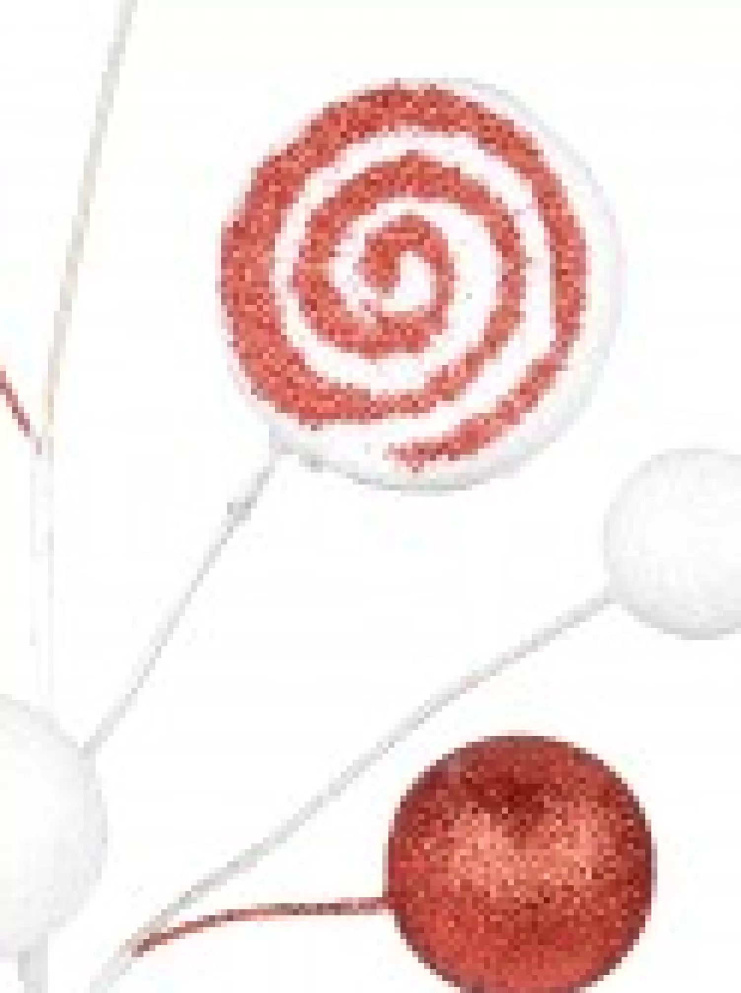Christmas Warehouse Red & White Candy Cane Swirls & Balls Decorative Christmas Spray Pick - 28Cm> Christmas Picks