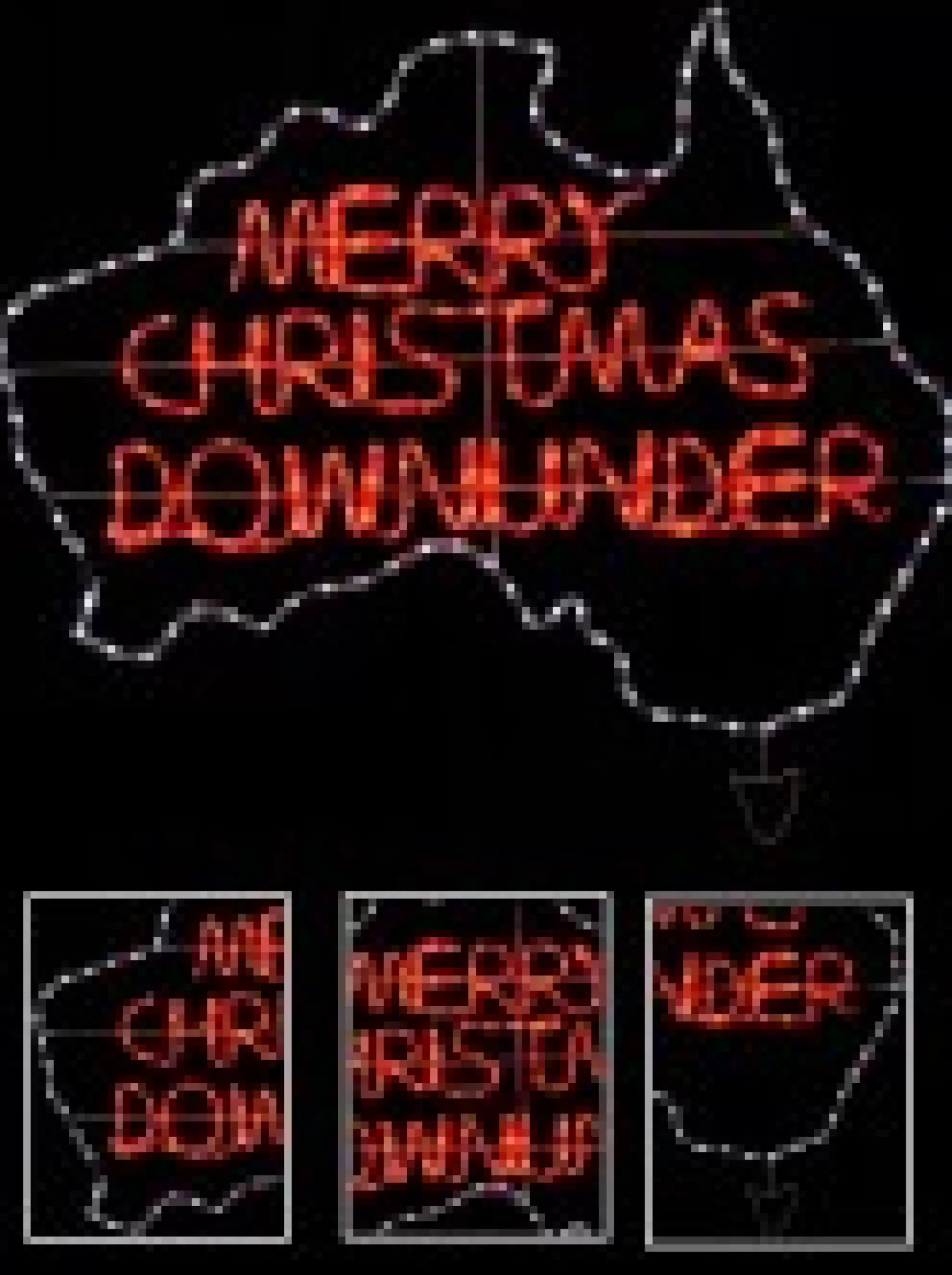 Christmas Warehouse Red & White Merry Christmas Down Under Aussie Rope Light Silhouette - 1.1M> Christmas Light Displays