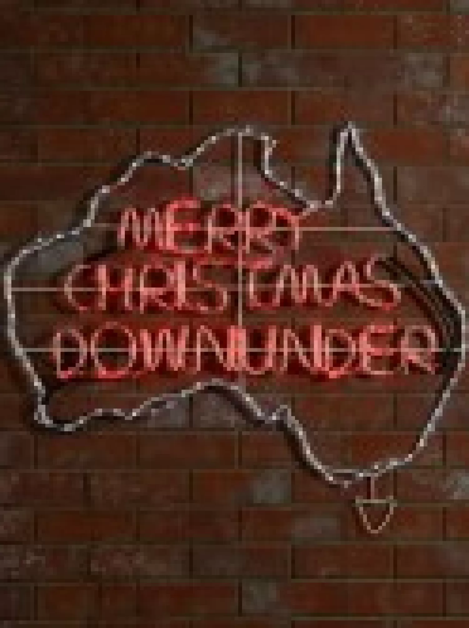 Christmas Warehouse Red & White Merry Christmas Down Under Aussie Rope Light Silhouette - 1.1M> Christmas Light Displays