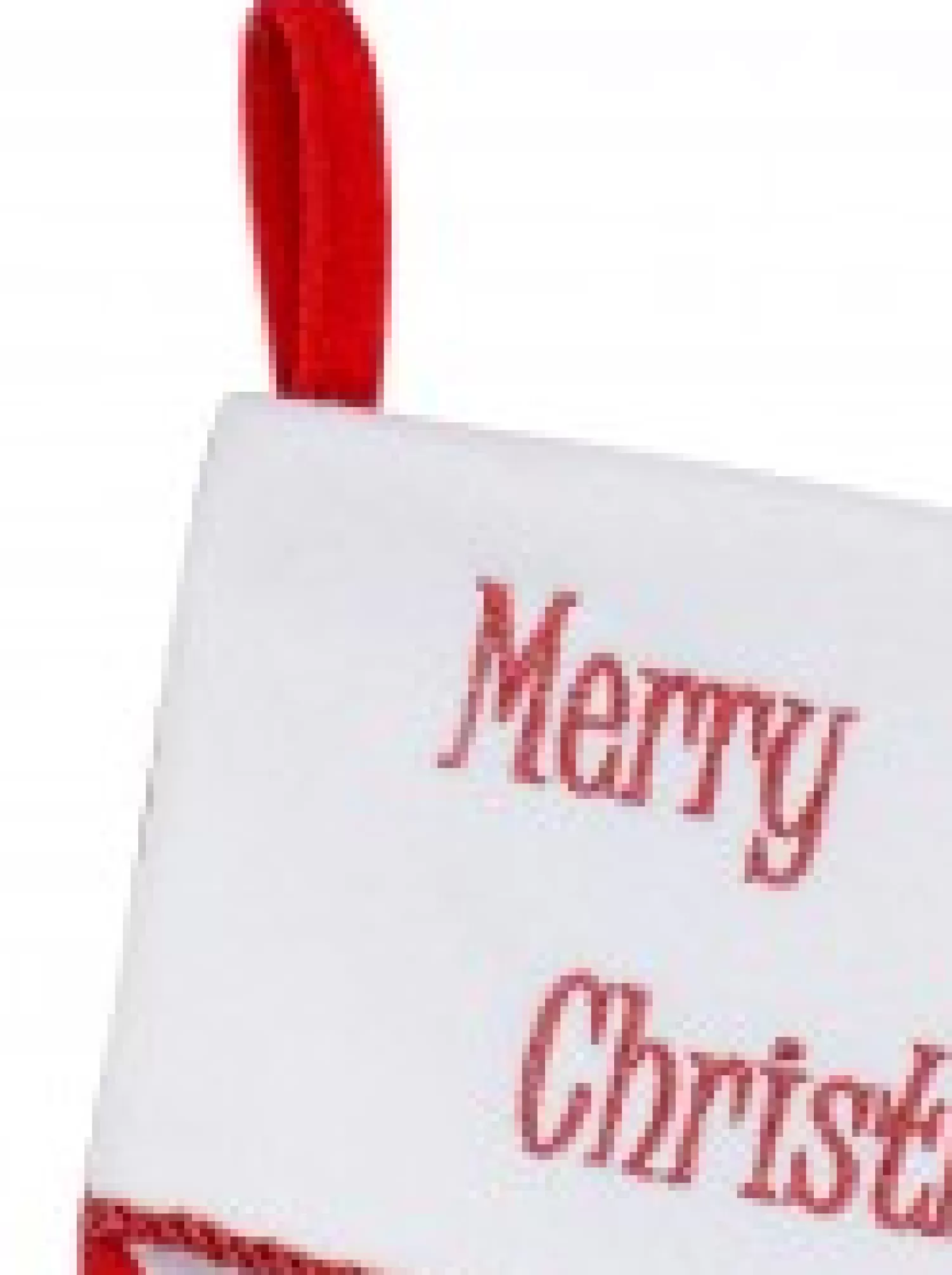 Christmas Warehouse Red & White Stripe With Font & Holly Applique Velvet Christmas Stocking - 48Cm> Christmas Stockings