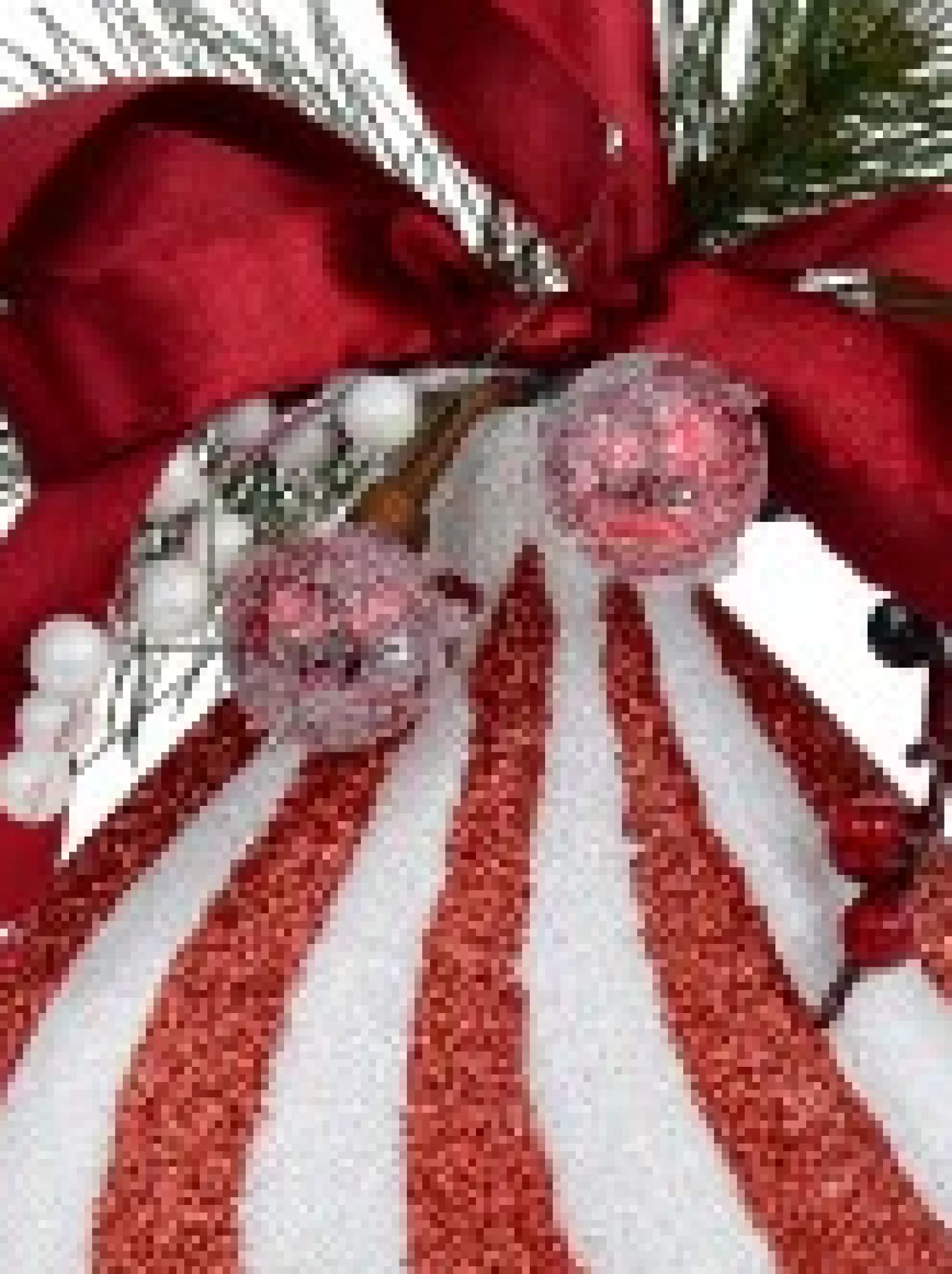 Christmas Warehouse Red & White Swirl Pattern Onion Shape Christmas Hanging Decoration - 30Cm> Hanging Decorations - Individual