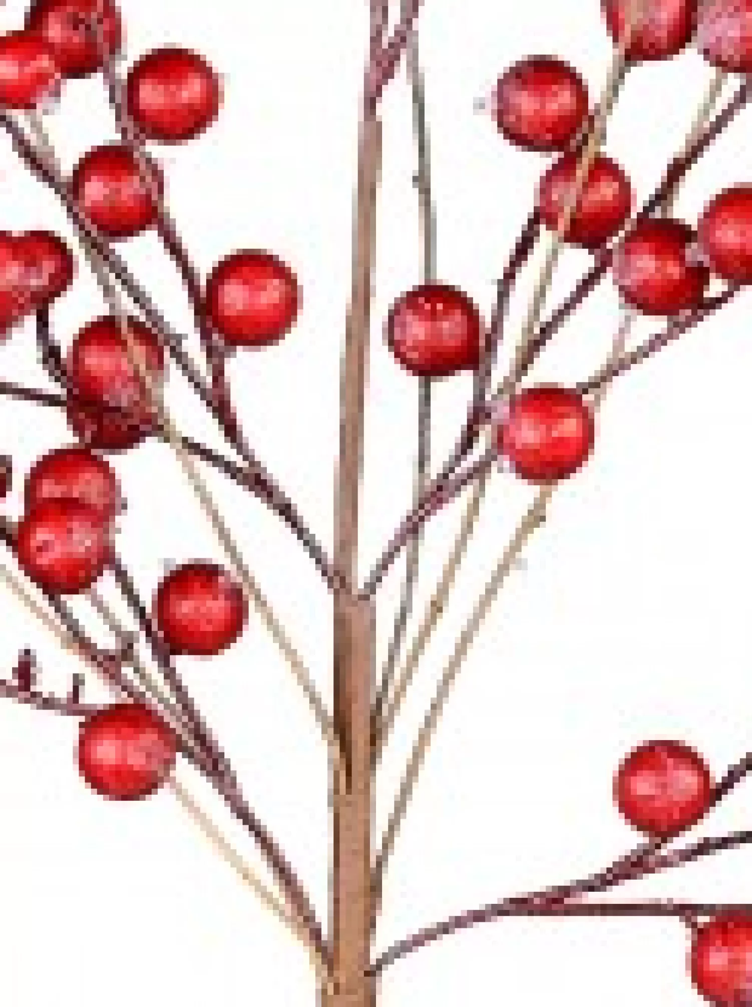 Christmas Warehouse Red Berry & Branches With Frost Look Decorative Christmas Spray Stem - 68Cm> Christmas Stems
