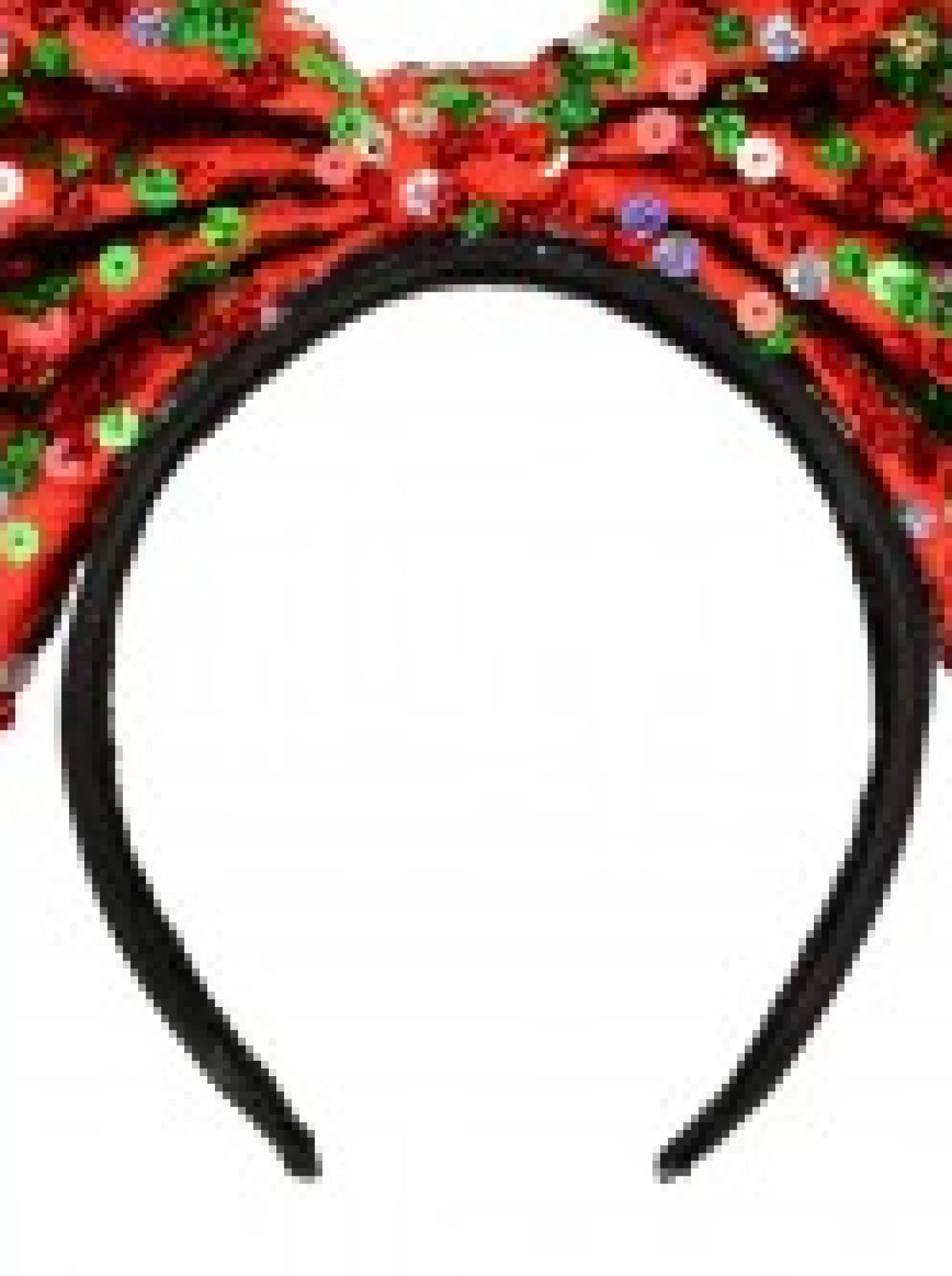 Christmas Warehouse Red Christmas Bow Headband With Three Colour Sequins - One Size Fits Most> General Headwear