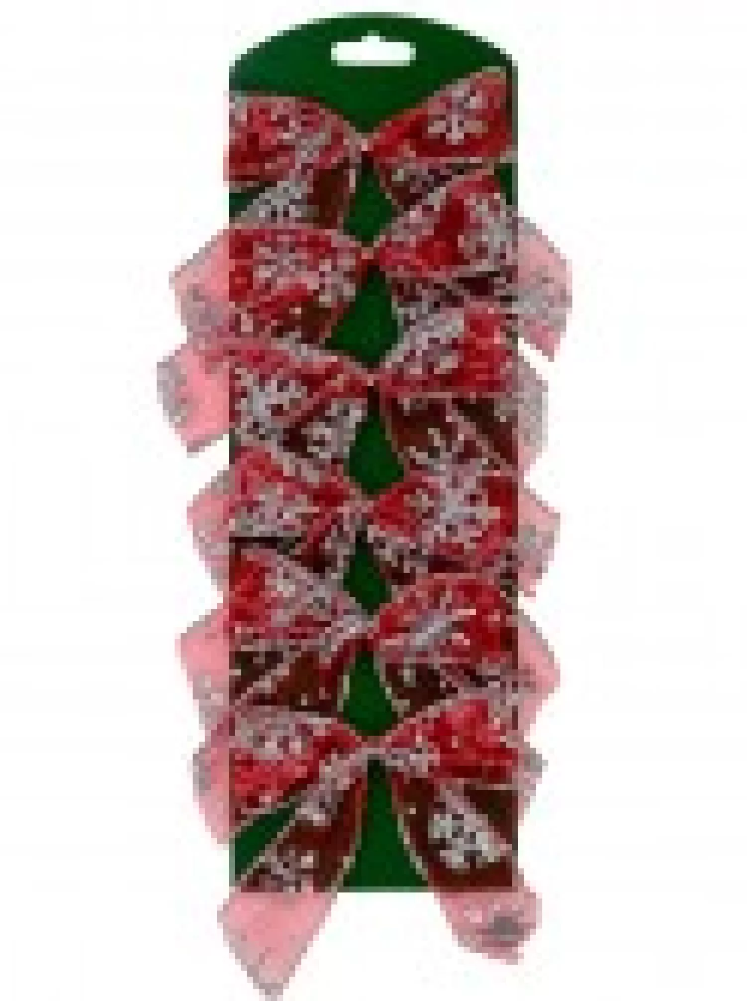 Christmas Warehouse Red Christmas Tree Bow Decorations With Silver Glitter Snowflakes - 6 X 12Cm> Christmas Bows