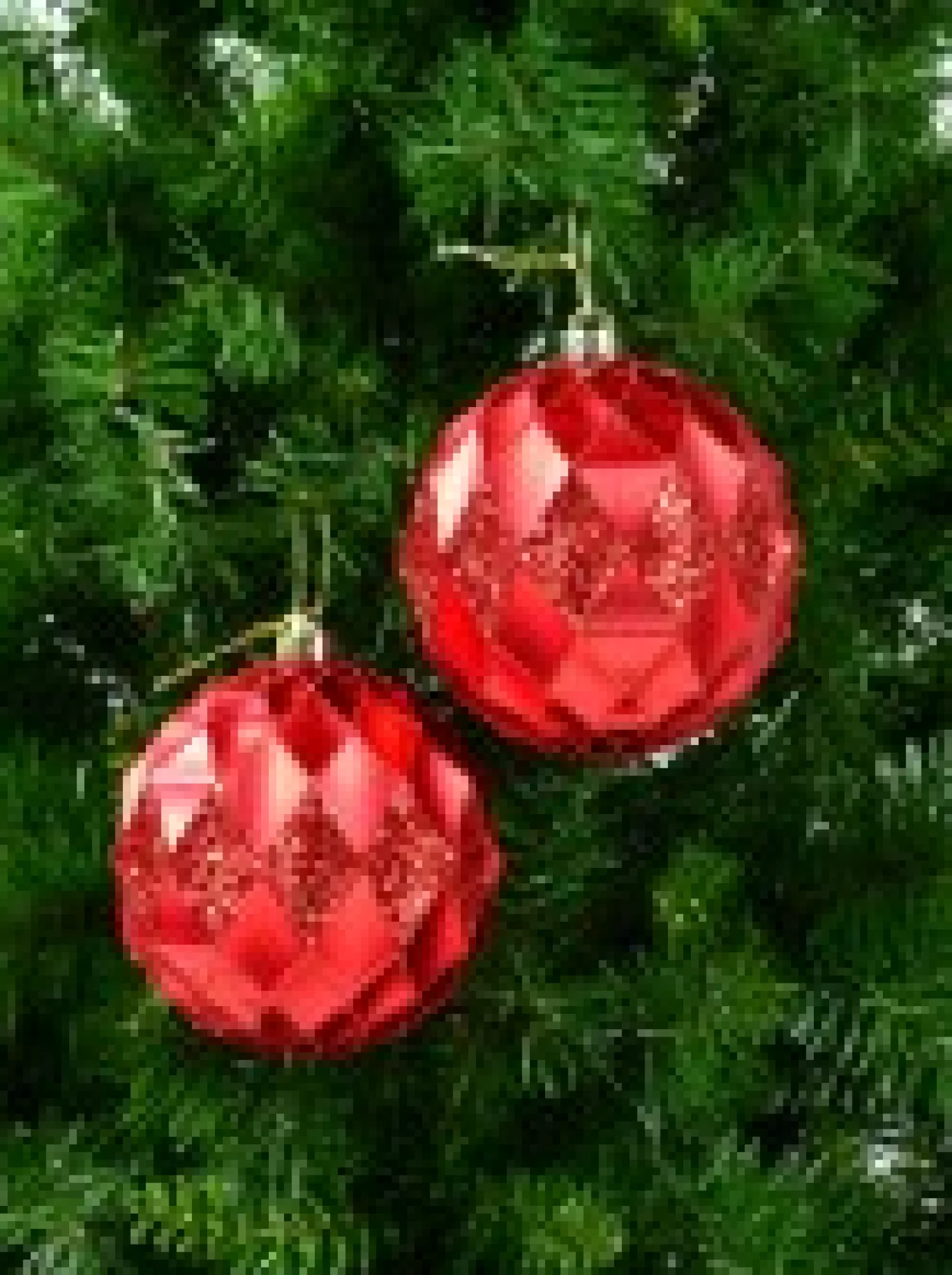 Christmas Warehouse Red Diamond Pattern Textured Large Christmas Baubles With Glitter - 2 X 15Cm> Bauble Packs