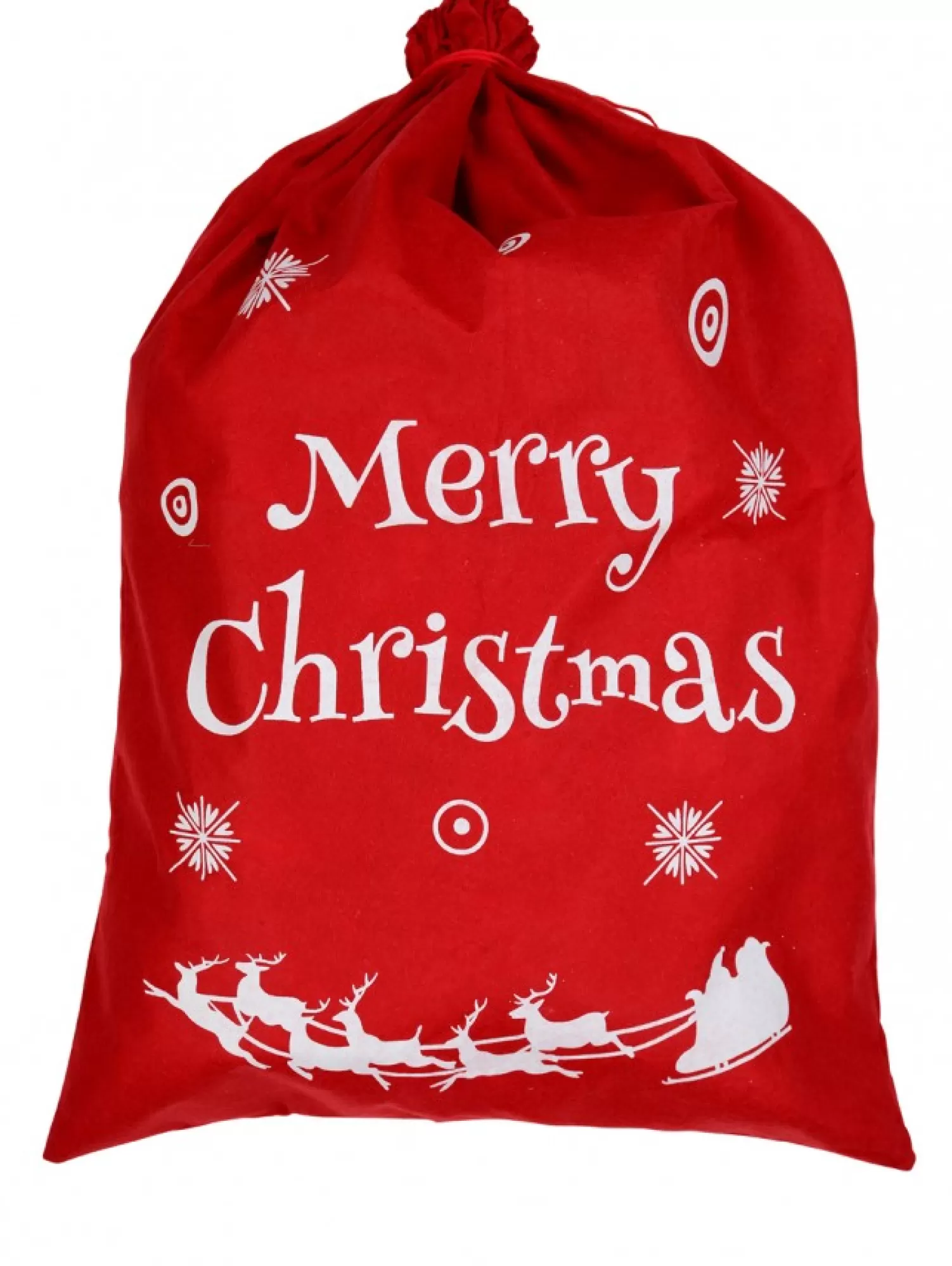 Christmas Warehouse Red Felt Merry Christmas & Sleigh Silhouette Gift Santa Sack - 88Cm> Santa Sacks