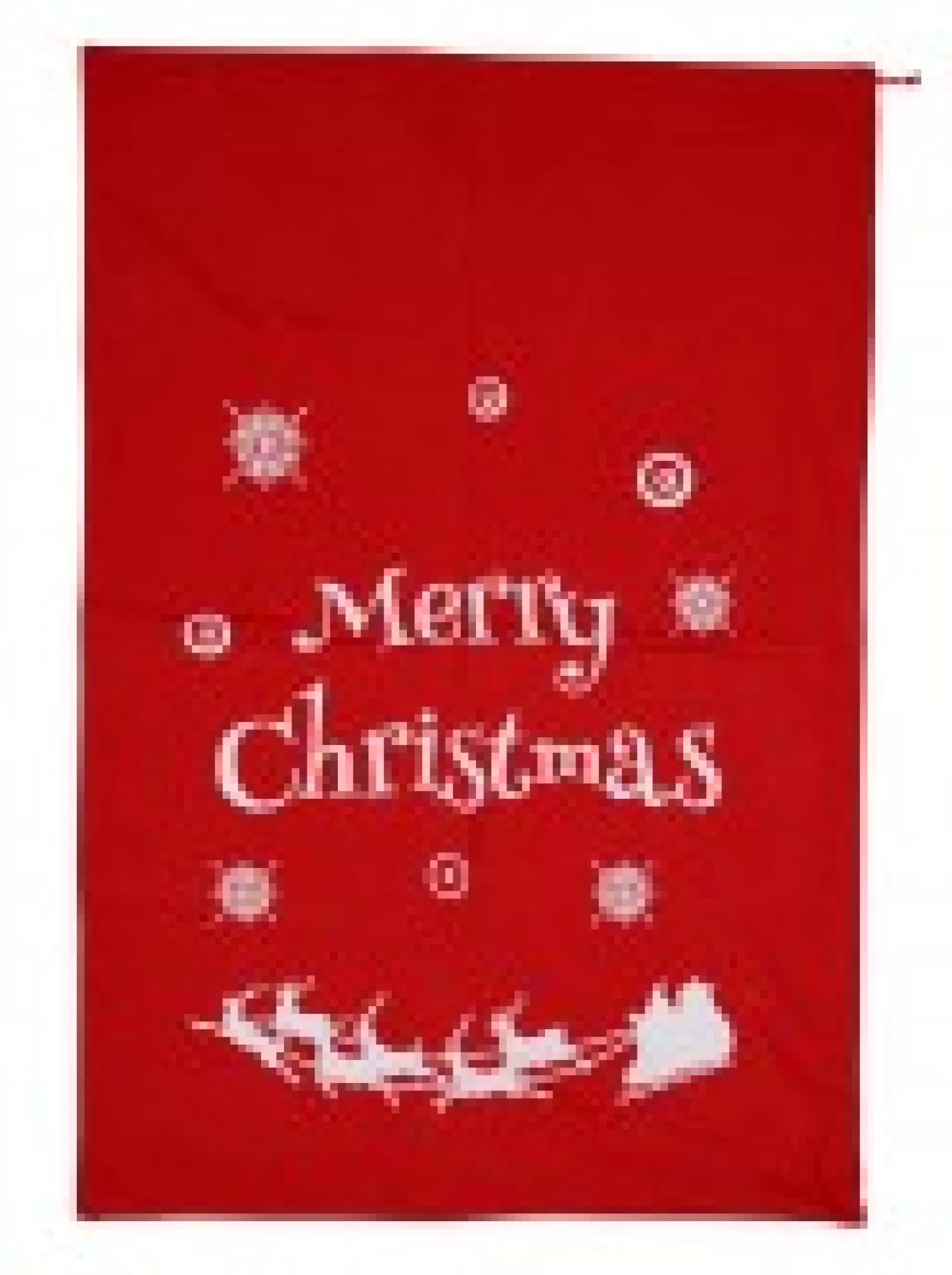 Christmas Warehouse Red Felt Merry Christmas & Sleigh Silhouette Gift Santa Sack - 88Cm> Santa Sacks