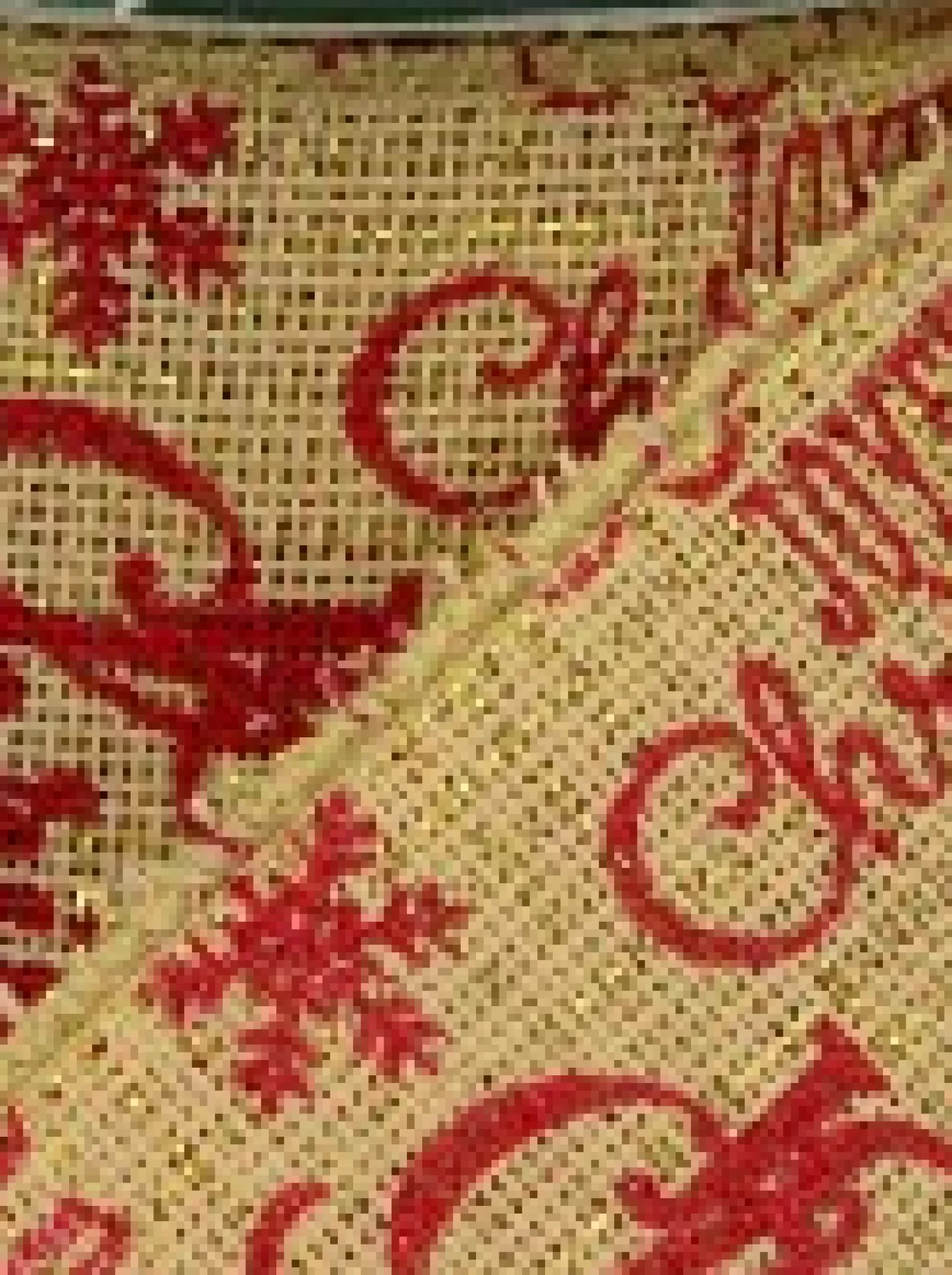 Christmas Warehouse Red Font On Natural Burlap Look Fabric & Edging Christmas Ribbon - 3M> Christmas Ribbon