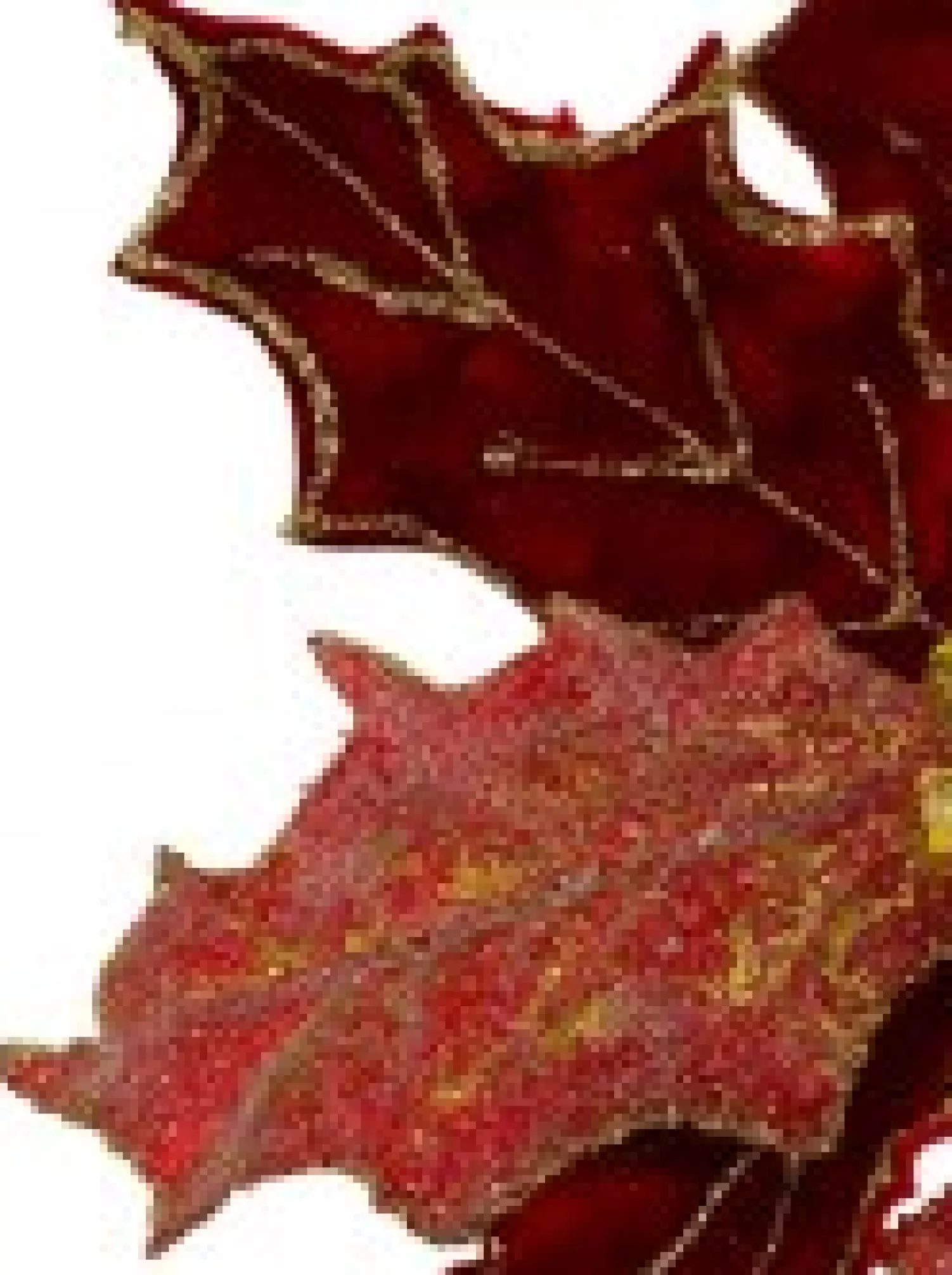 Christmas Warehouse Red Glitter Felt Two Petal Style Poinsettia Christmas Flower Pick - 28Cm> Christmas Picks