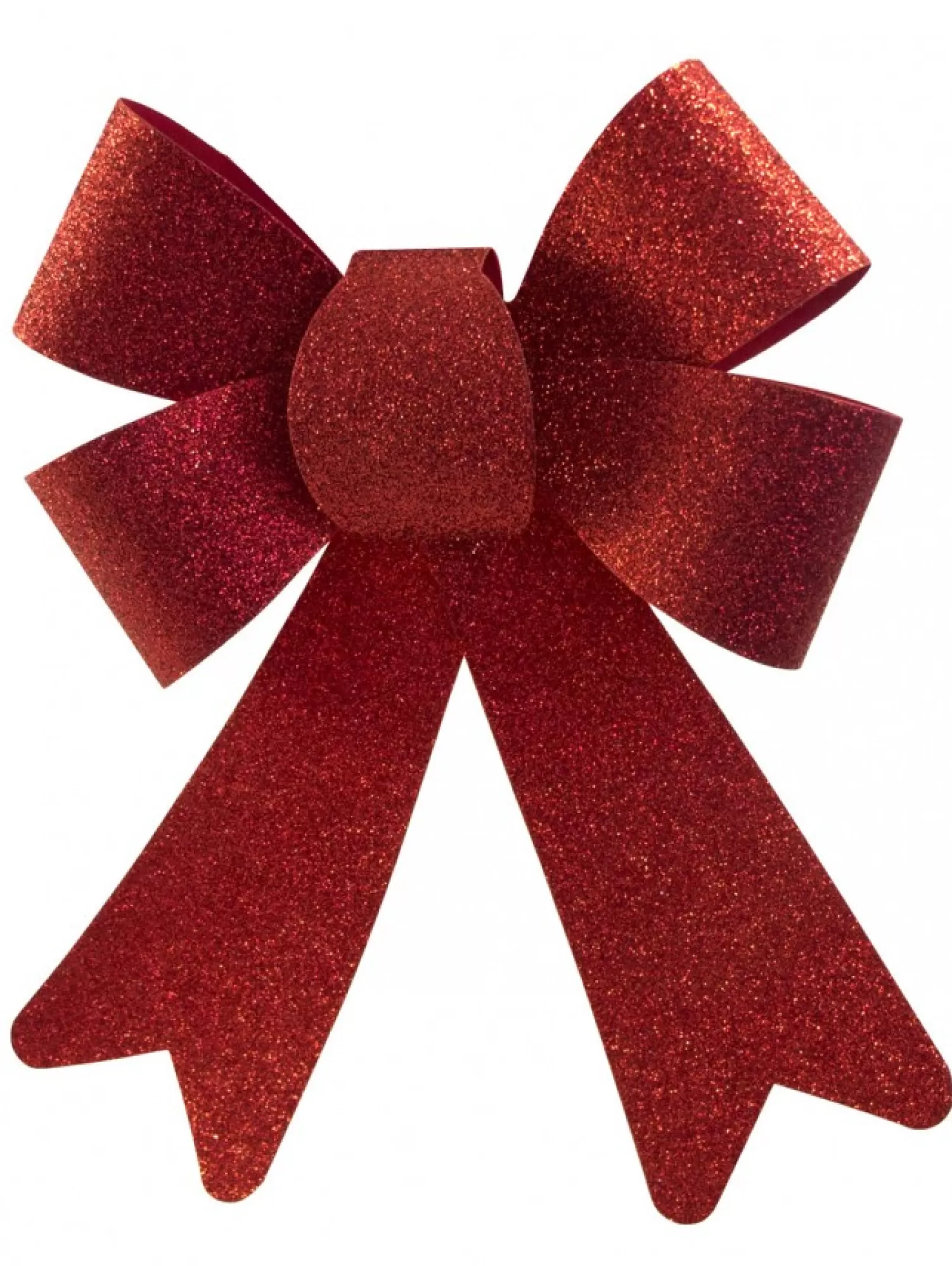 Christmas Warehouse Red Glitter Pvc Christmas Tree Bow Decoration - 24Cm> Christmas Bows