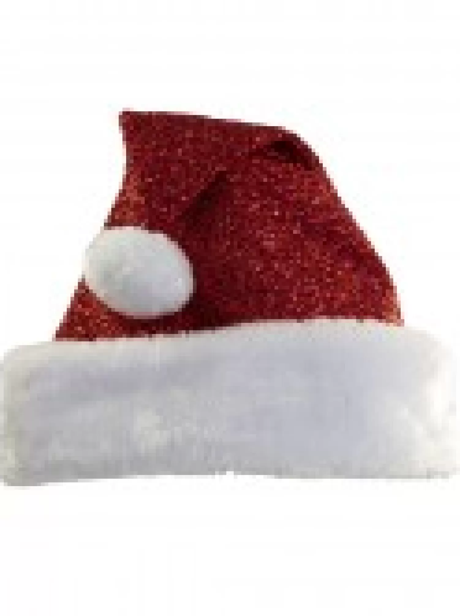Christmas Warehouse Red Glittered With Fluffy White Trim Traditional Santa Hat - One Size Fits Most> Santa Hats