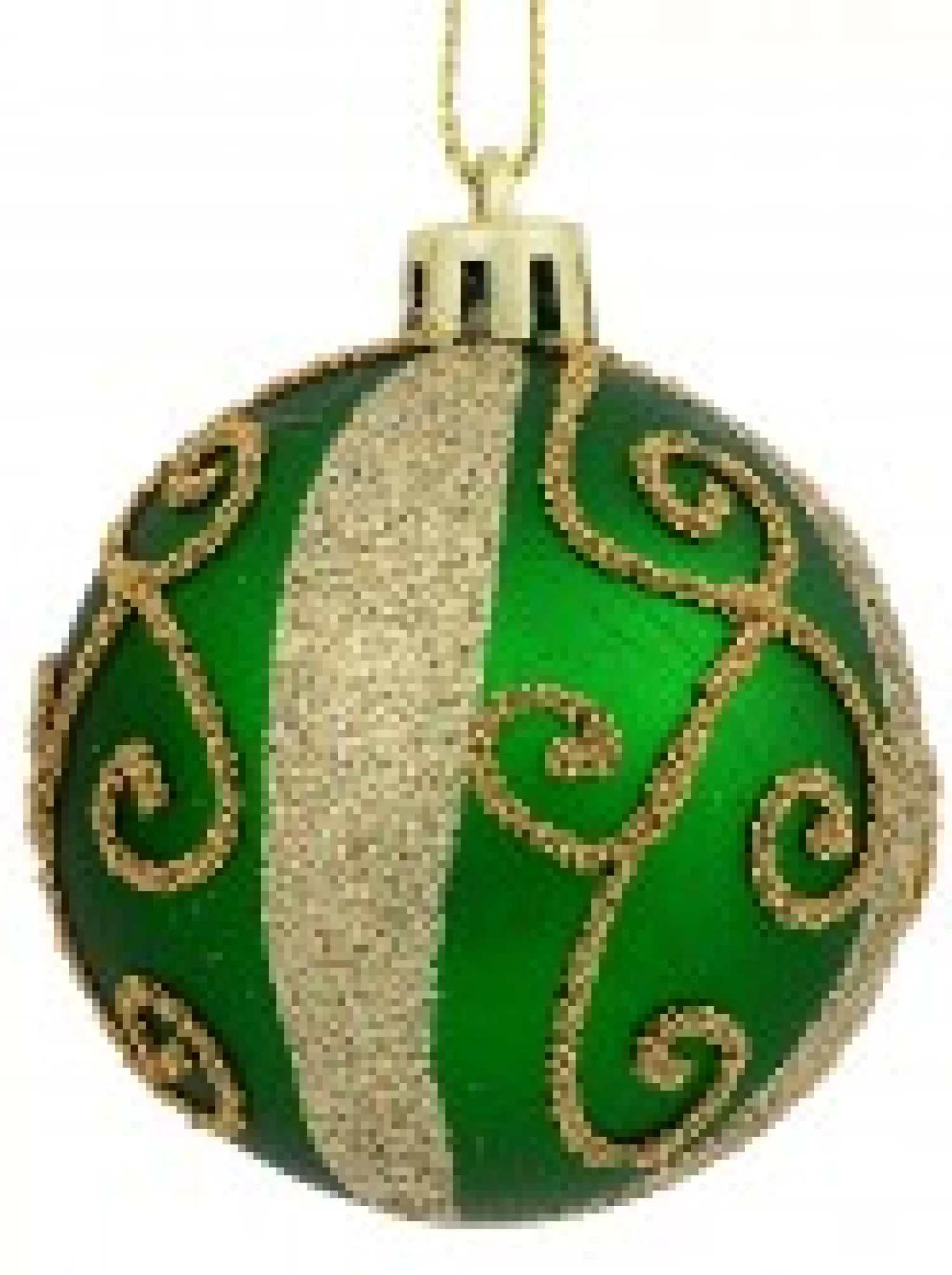 Christmas Warehouse Red, Green & Gold Baubles With Gold Filigree Pattern & Thick Stripe - 6 X 60Mm> Bauble Packs