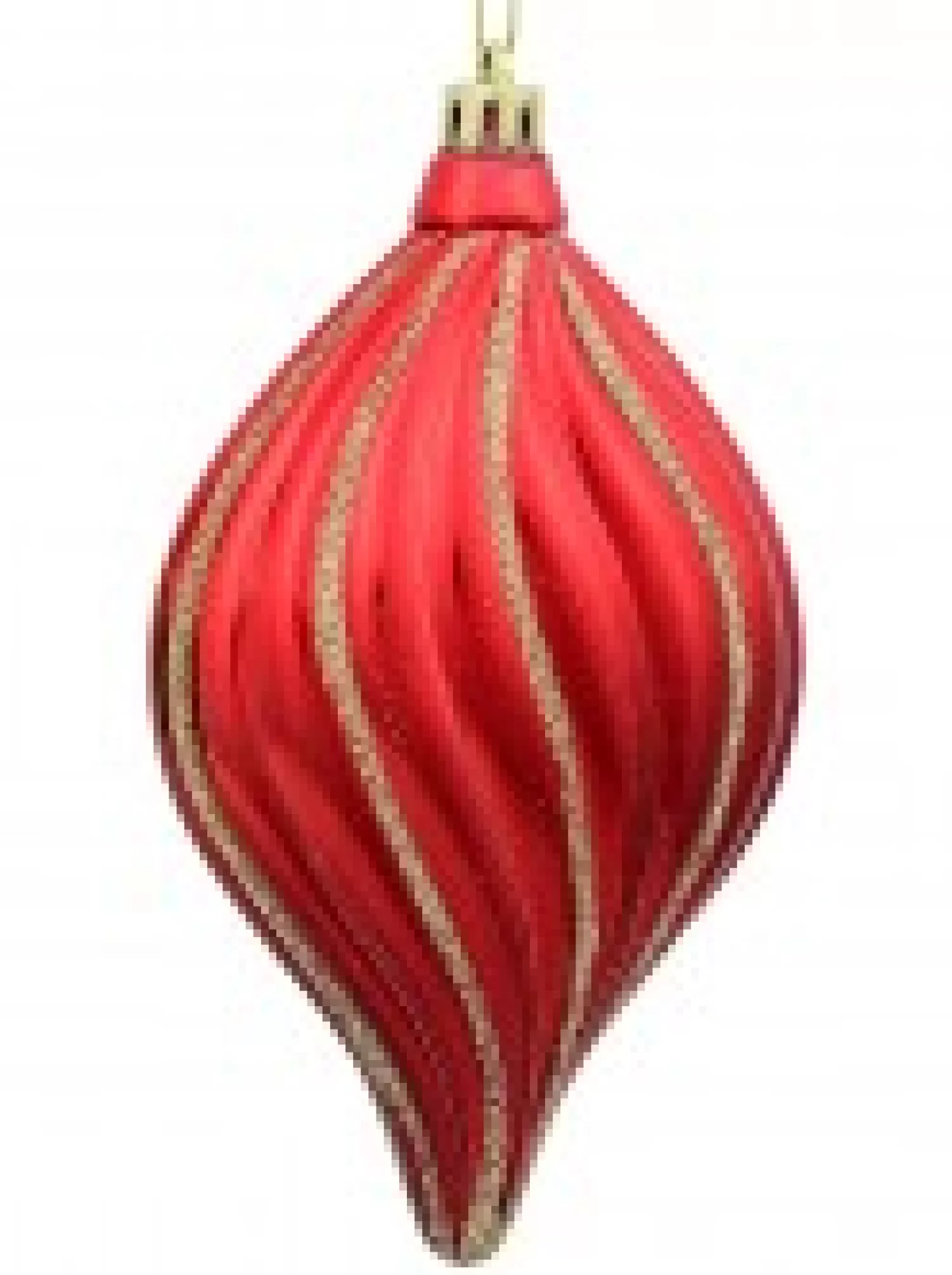 Christmas Warehouse Red, Green & Pink Gradated Onion Baubles With Gold Stripes - 3 X 14Cm> Bauble Packs