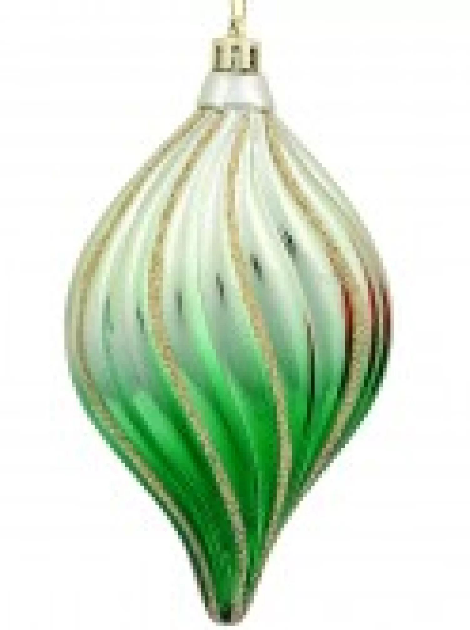Christmas Warehouse Red, Green & Pink Gradated Onion Baubles With Gold Stripes - 3 X 14Cm> Bauble Packs