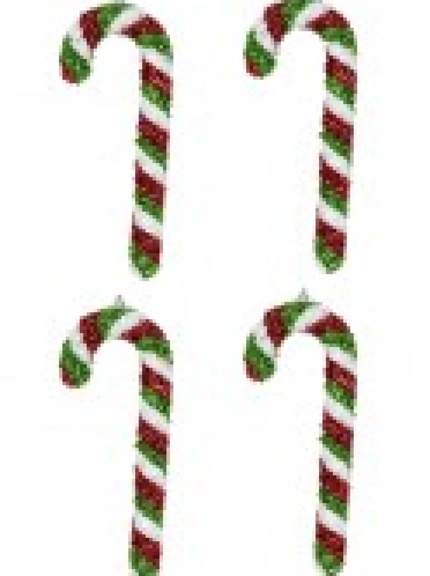 Christmas Warehouse Red, Green & White Stripe Tinsel Candy Cane Hanging Decoration - 4 X 24Cm> Hanging Decorations - Packs