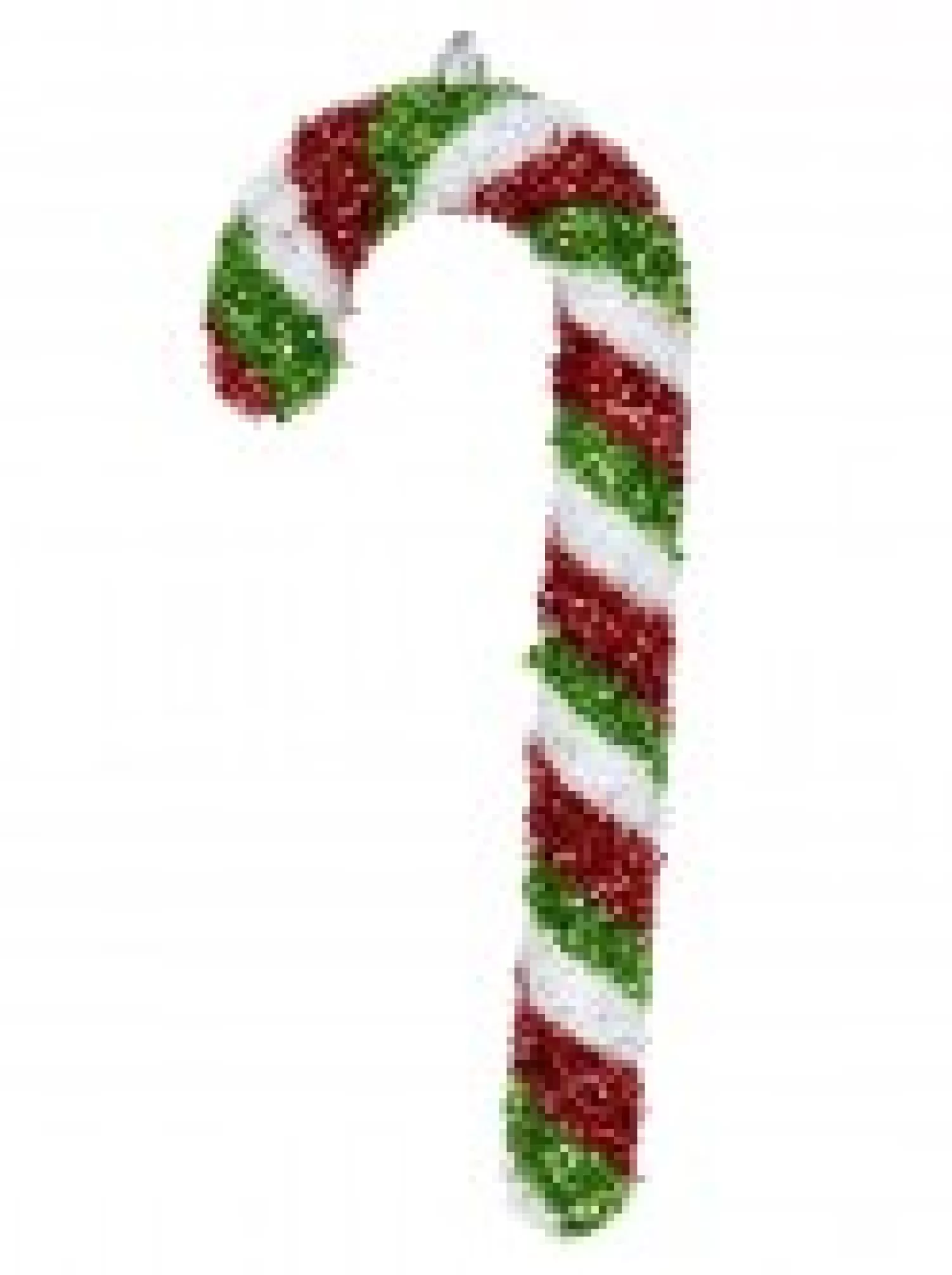 Christmas Warehouse Red, Green & White Stripe Tinsel Candy Cane Hanging Decoration - 4 X 24Cm> Hanging Decorations - Packs