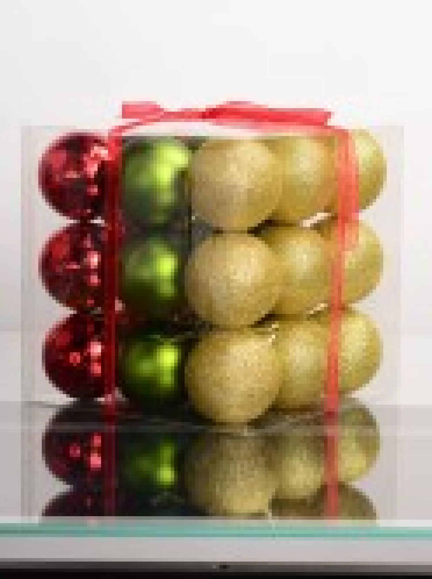 Christmas Warehouse Red Metallic, Green Matte & Glittered Gold Christmas Baubles - 27 X 60Mm> Bauble Packs