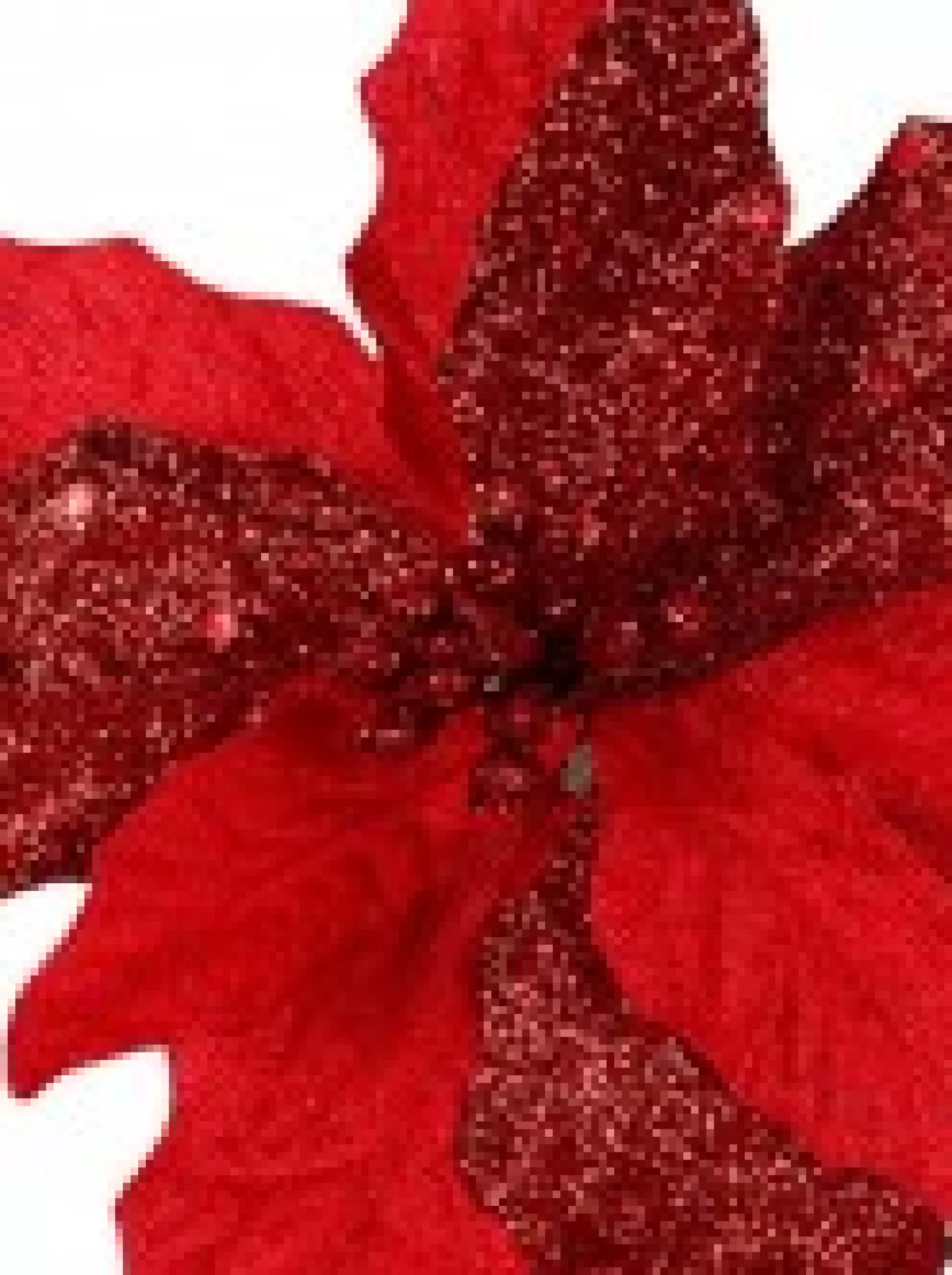 Christmas Warehouse Red Sequin & Fabric Petal Poinsettia Decorative Christmas Flower Pick - 15Cm> Christmas Picks