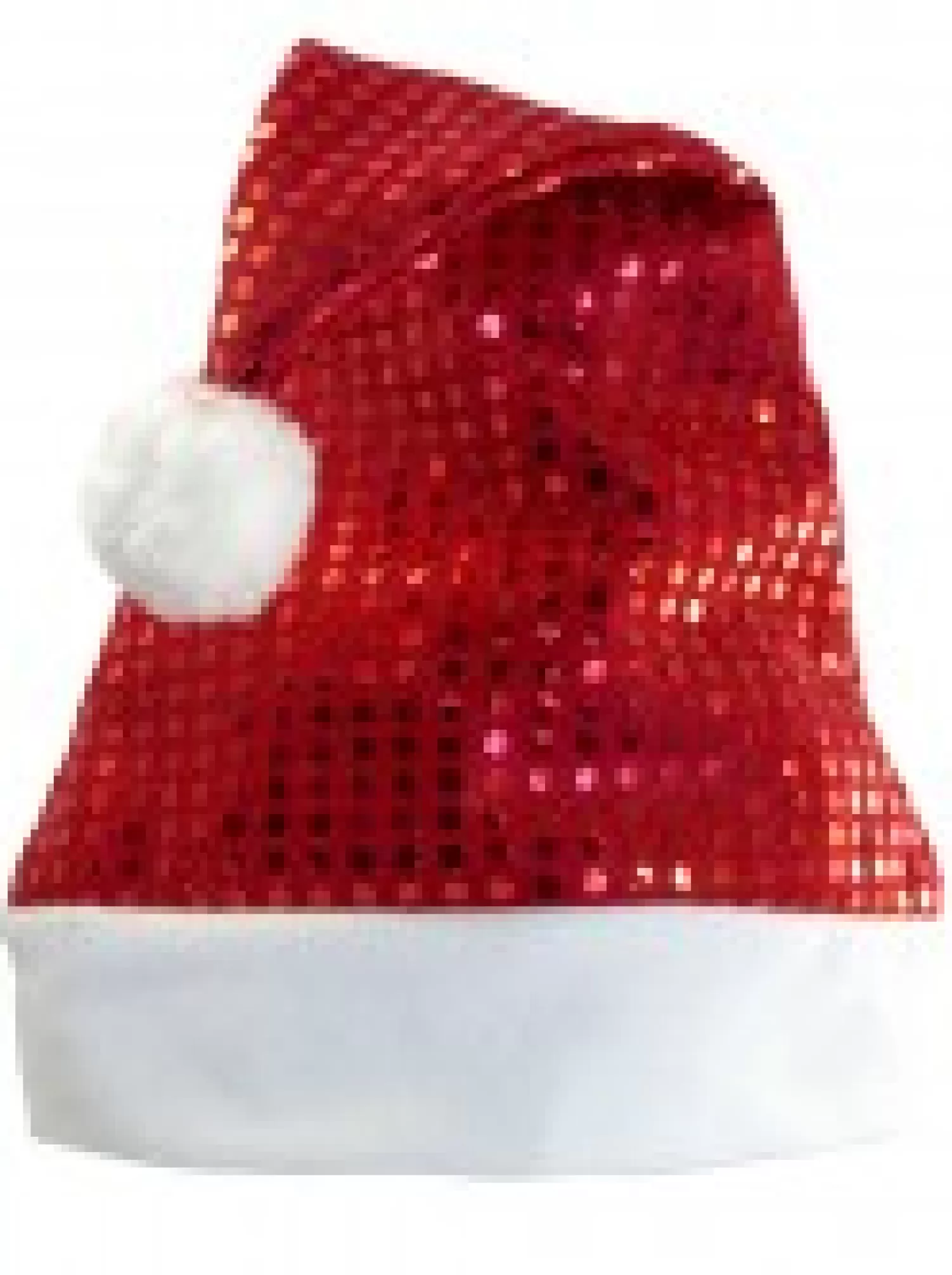 Christmas Warehouse Red Sequins On Red Traditional Christmas Santa Hat - One Size Fits Most> Santa Hats
