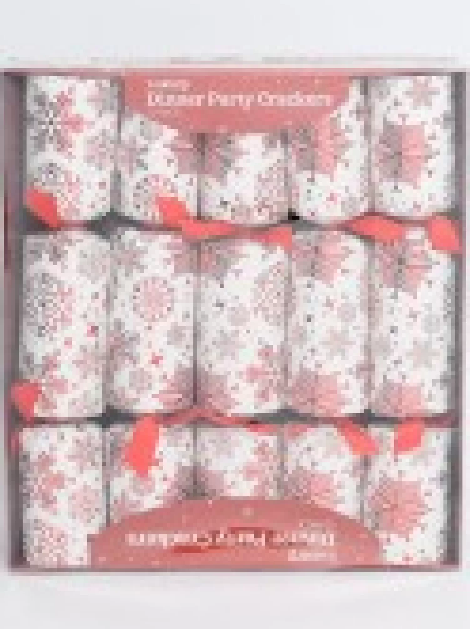 Christmas Warehouse Red Snowflakes Pattern On White Christmas Cracker Bon Bons - 10 X 36Cm> Christmas Cracker Bon Bon Packs (4 - 16 Per Pack)