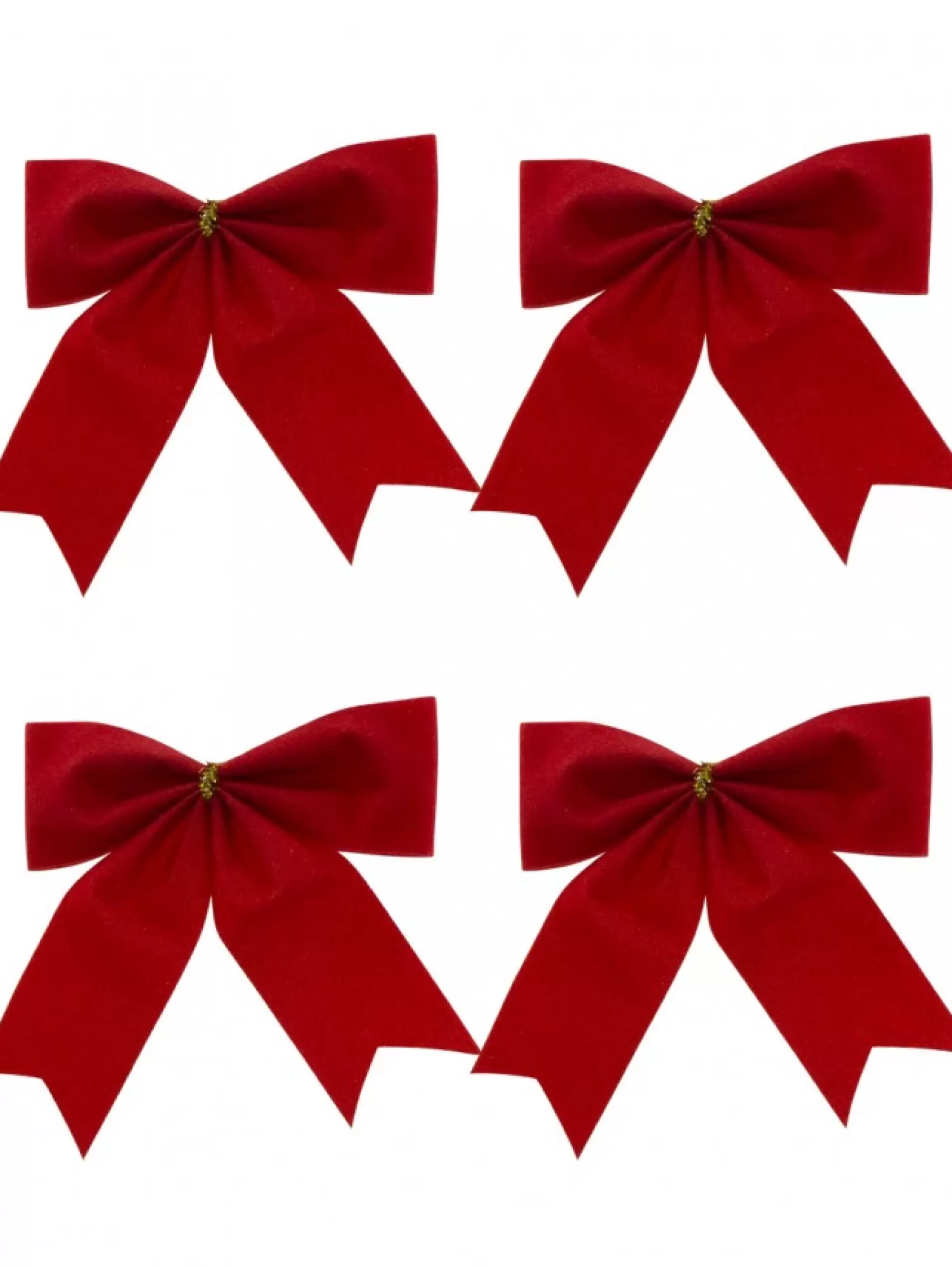 Christmas Warehouse Red Velvet Christmas Tree Bow Decoration - 8 X 80Mm> Christmas Bows