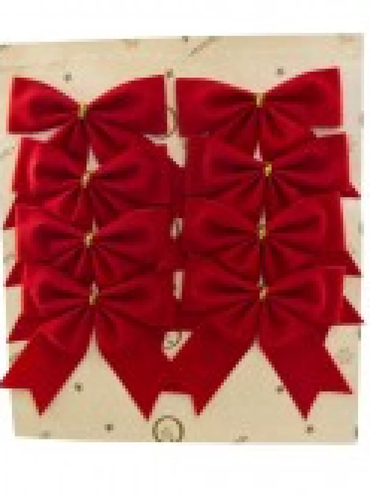 Christmas Warehouse Red Velvet Christmas Tree Bow Decoration - 8 X 80Mm> Christmas Bows