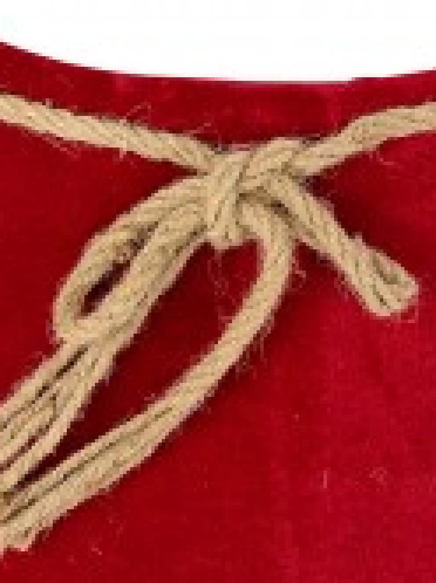 Christmas Warehouse Red Velvet Conical Shape With Rope Bow Christmas Tree Skirt - 58Cm> Tree Skirts