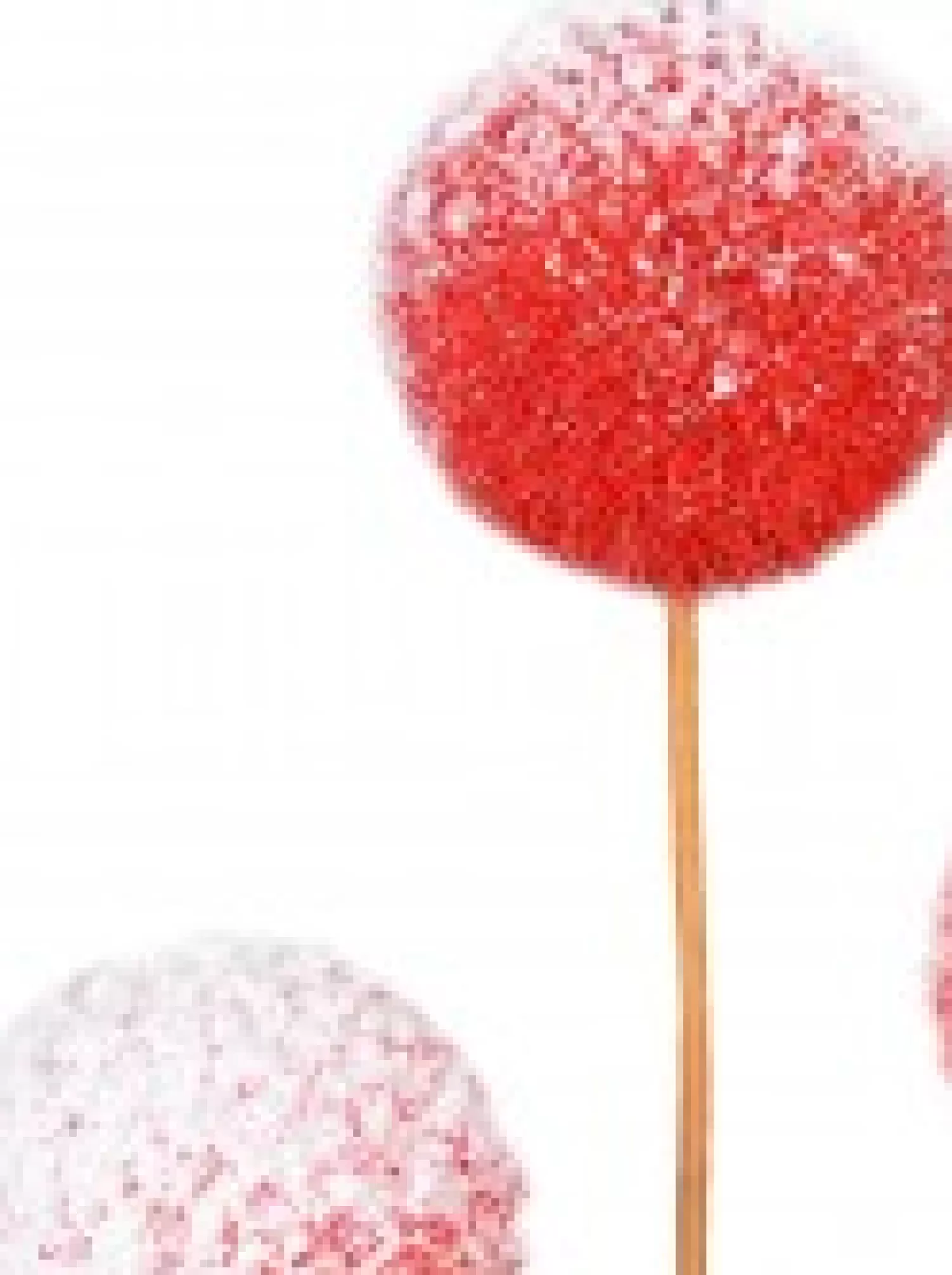 Christmas Warehouse Red With White Frost Pom Pom Snowballs Christmas Spray Pick - 24Cm> Christmas Picks