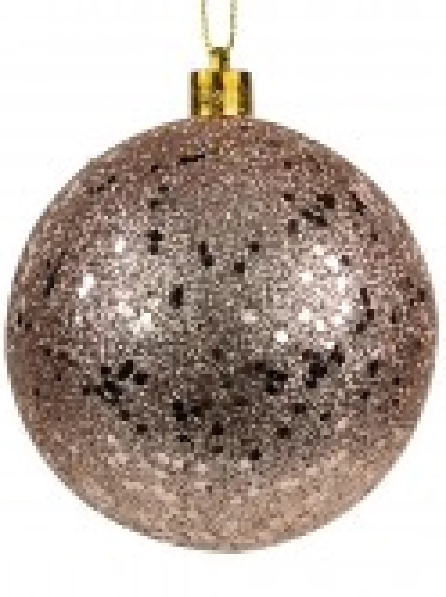 Christmas Warehouse Rose Gold Metallic Sequins & Glitter Coated Christmas Baubles - 4 X 80Mm> Bauble Packs