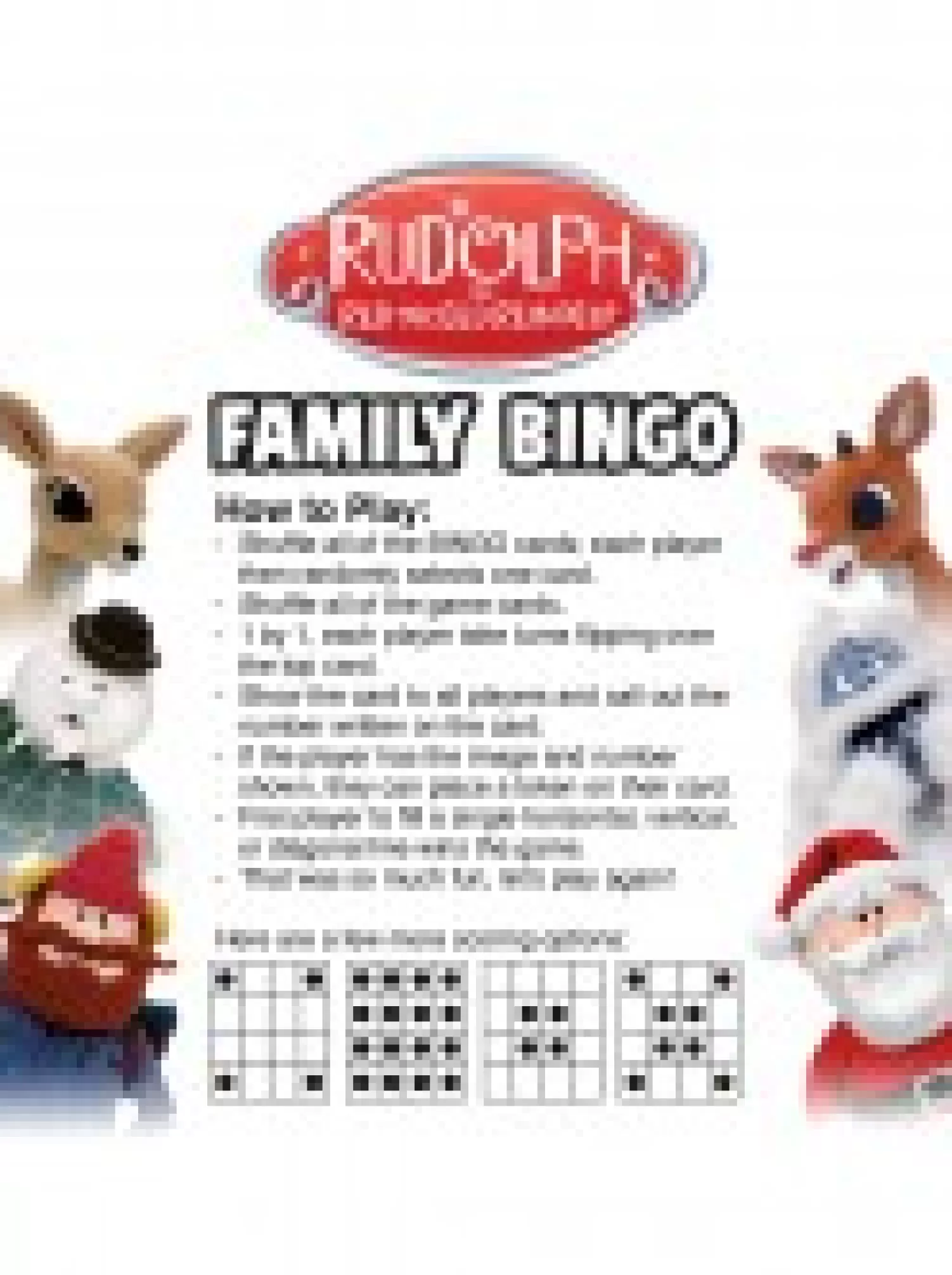 Christmas Warehouse Rudolph The Red Nosed Reindeer Family Bingo Christmas Game - 2 To 18 Players> Christmas Games & Puzzles