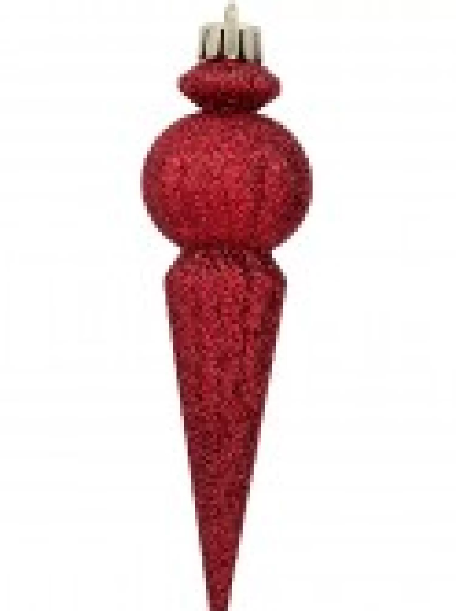 Christmas Warehouse Shiny Burgundy & Red Glitter Finial Christmas Hanging Decoration - 4 X 15Cm> Hanging Decorations - Packs